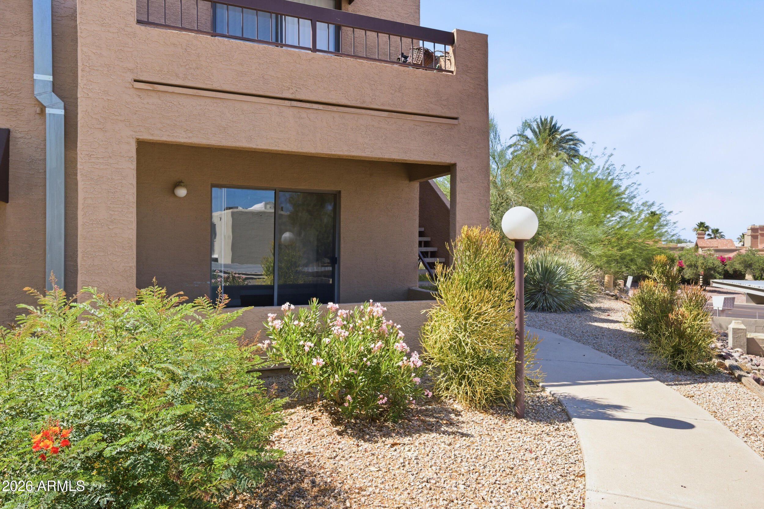 Updated 1-bedroom, 1-bath condo located in the heart of Fountain Hills! Featuring wood-look luxury vinyl flooring throughout, this light and bright home offers a neutral color palette and thoughtfully designed finishes with comfort and quality in mind. Quail Run is ideally situated just moments from the iconic Fountain Park, shopping, restaurants, entertainment, and year-round community events. Residents enjoy access to a heated pool, spa, clubhouse, and ramada, all surrounded by stunning mountain views and beautifully maintained grounds. Stackable washer and dryer included. Perfect as a full-time residence, seasonal retreat, or lock-and-leave opportunity.