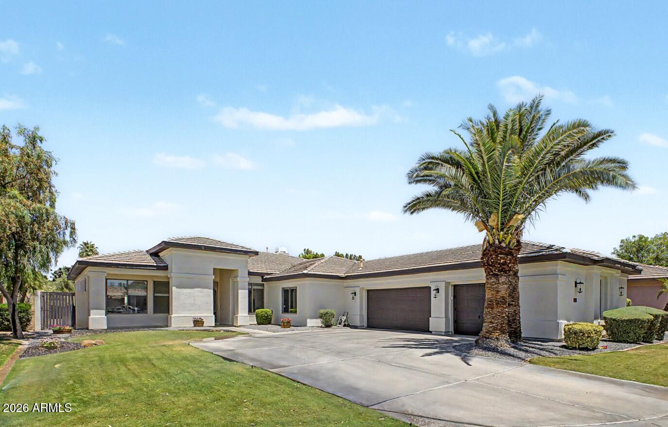 Welcome to this spacious and beautifully updated home tucked away on a quiet cul-de-sac in highly sought-after Ocotillo Lakes! Offering 3,835 sqft, this unique basement home features 5 beds, 2 full baths, 1 3/4 (stand up shower only)  & 1  half bath, PLUS an office and a den, flexible living spaces, and thoughtful upgrades throughout. Designed for both everyday living and entertaining, the home offers a functional layout with expansive gathering areas, updated finishes, and plenty of room to spread out. The remodelled kitchen features upgraded countertops, a gas cooktop with hood, walk-in pantry, and generous workspace ideal for cooking and hosting. The primary suite provides a relaxing retreat with a beautifully updated bathroom showcasing a remodelled shower and soaking tub. Additional bath renovations, updated sinks and fixtures, tile flooring throughout much of the home, and a stylish electric fireplace add comfort and modern appeal. The finished basement expands the living space even further, creating endless possibilities for a media room, game room, guest quarters, home gym, or multi-generational living setup. Step outside to enjoy your private backyard oasis complete with a sparkling pool, refreshed paver decking, and cool deck improvements--perfect for Arizona outdoor living. Located within the desirable Ocotillo Lakes community, residents enjoy picturesque lakes, tree-lined streets, private pickleball courts, and neighborhood amenities that make this area one of Chandler's most sought-after communities. Recent additions and improvements contribute to the home's impressive layout and functionality. Main-level and addition square footage reflect a professional appraisal measurement.
