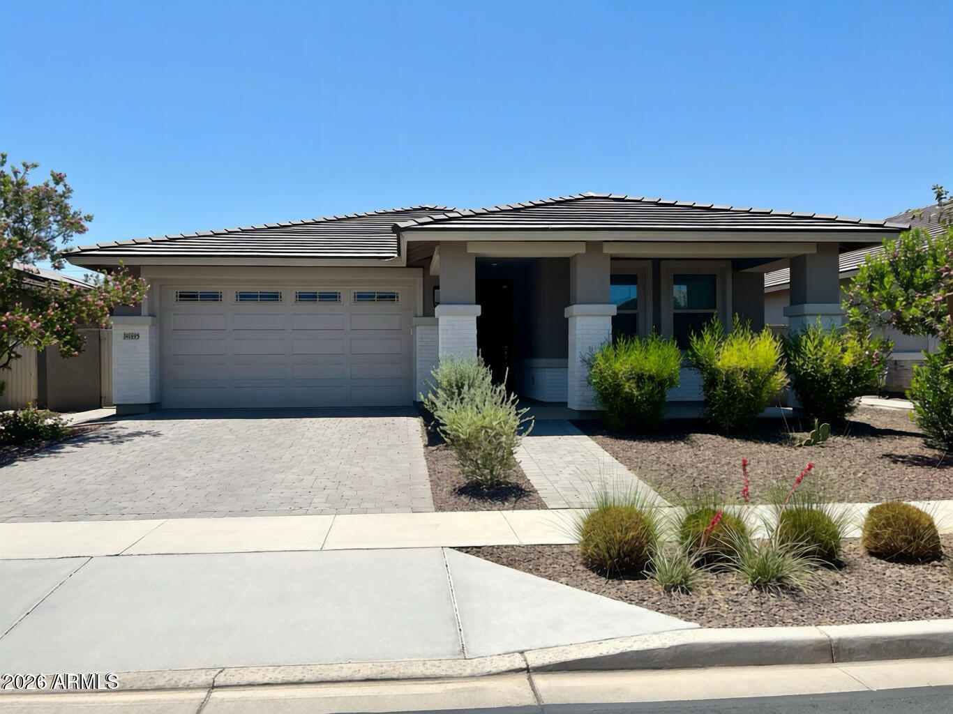 Newer home for rent in Marley Park. This home is stunning and shows like a model. Built in 2020 includes 4 bedrooms plus a den. Owned Solar averages a credit per month on APS bill. This home shows pride of ownership! Open floor plan with primary sweet split from the other bedrooms. Tile floors throughout, fully landscaped backyard with newer jacuzzi hot tub! Located just minutes to the Loop 303 and New Prasada shopping centers. Not your typical home for rent!