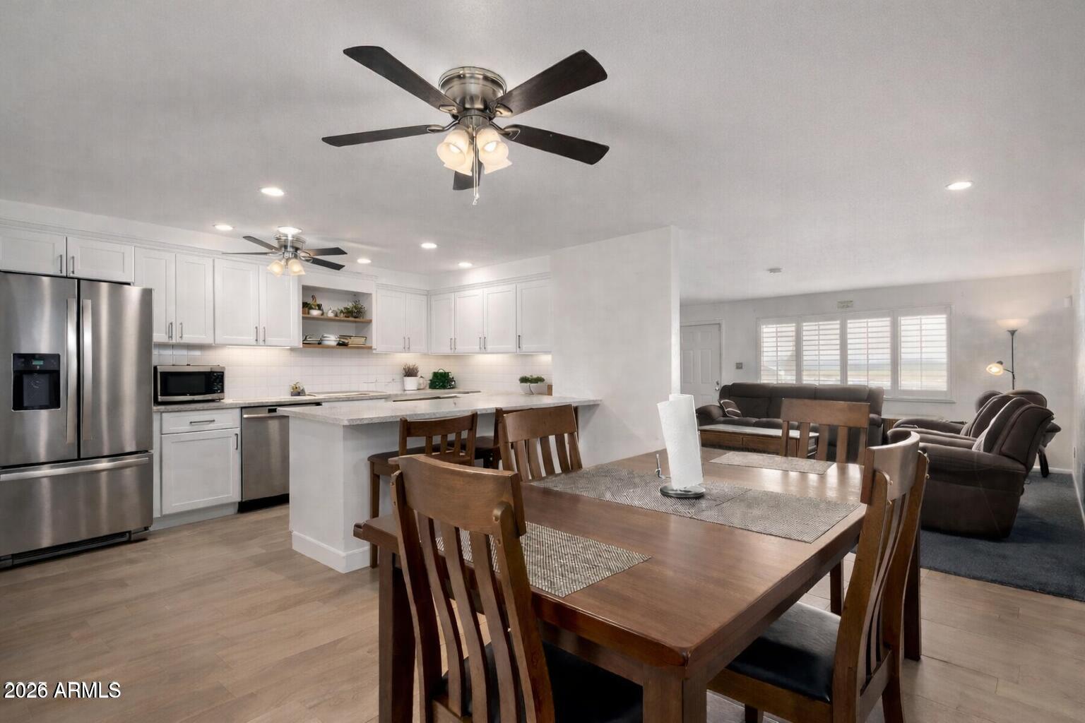 Come see this charming home showcasing a fenced front yard and a carport with a large driveway. Discover a bright living room that flows into the dining area, plantation shutters, and tile flooring in high traffic areas. The neat interior boasts a wonderful potential to be updated & personalized! The kitchen has abundant storage, tile backsplash, and ample counters. The primary bedroom has a closet & a bathroom, adding convenience & comfort. Well-sized secondary bedrooms and a spacious laundry room are worth mentioning. The backyard offers a covered patio with roller shades and infinite possibilities to be an oasis. This home is perfect to get creative, add your personal touches, and make it your own!  Close to major roads, schools, and easy access to the I-10 Fwy. Inquire today!