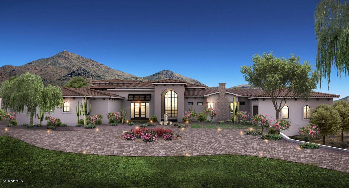 Brand new Santa Barbara style custom home built by the phenomenal Regal American Homes boasting full profile Camelback Mtn views from nearly every room in the home! Entertain, enjoy, live & love your new amazing custom home on this quiet, tucked away cul-de-sac lot featuring state of the art technology & stunning custom finishes combined w/ unparalleled craftsmanship. The gourmet kitchen boasts custom cabinetry, marble countertops, & top of the line Sub-Zero/Wolf/Asko appliances that will surely delight all. Outdoor entertaining pool & backyard areas are A++---best of the best views! Palatial master suite w/ a beautiful master bathroom that will delight all including spacious separate HIS/HER closets. Kids wing features 3 ensuite secondary bedrooms & a game room.  600 bottle sep. wine room