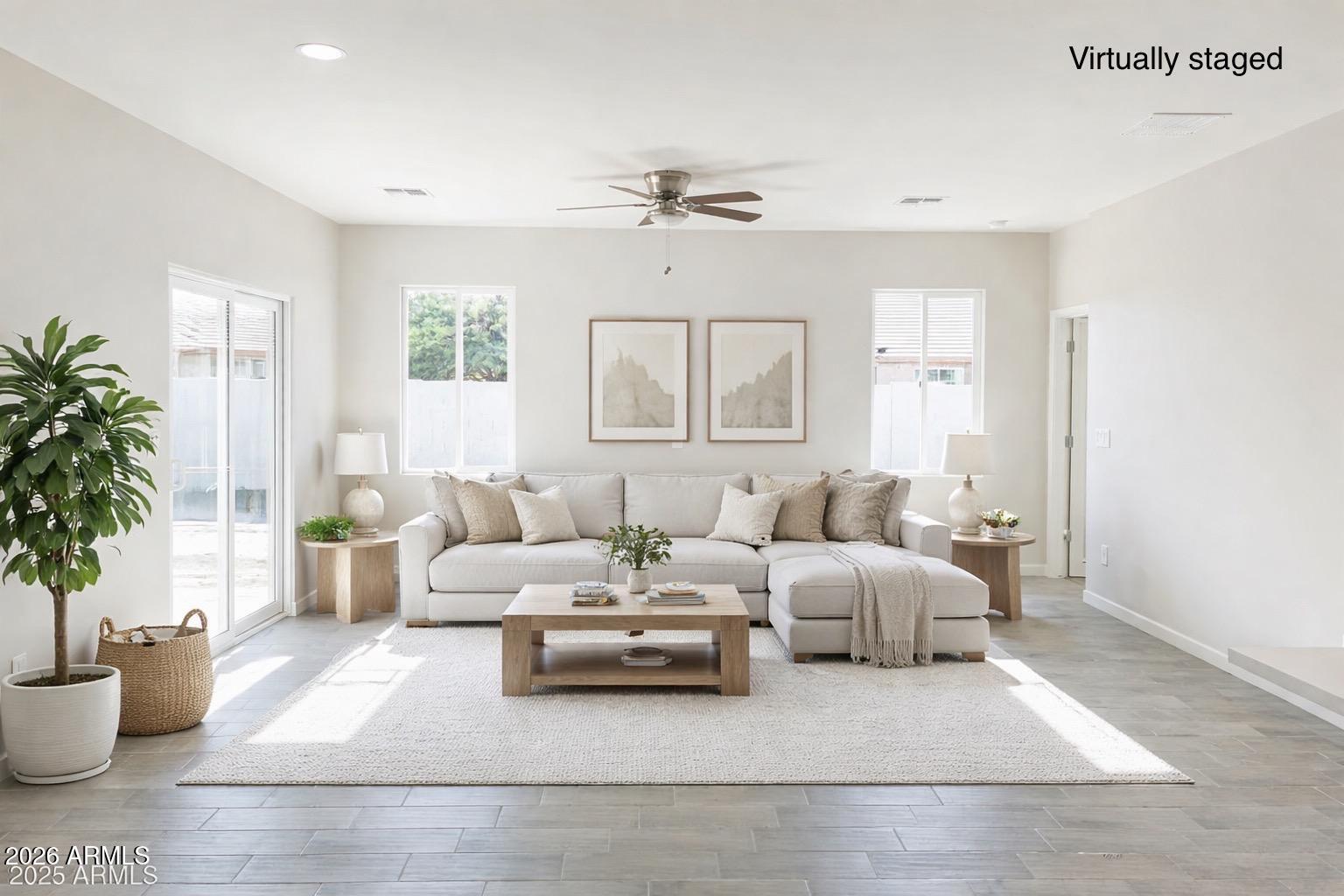 Beautiful brand-new in the growing community of Arizona City! These 3 beds, 2 bath home is built on a durable post-tension slab and showcases modern finishes throughout. Enjoy an open-concept layout with a bright kitchen featuring granite countertops, sleek cabinetry, and a spacious island perfect for gatherings. The home offers energy-efficient construction, stylish flooring, and a clean, low-maintenance design.  Located just minutes from I-8 and I-10, this area offers easy access to both Phoenix and Tucson, while still providing a peaceful, small-community feel. A great opportunity to own a quality new build in a fast-developing neighborhood! NO HOA. USDA approved with NO DOWN PAYMENT. Come see this home today!