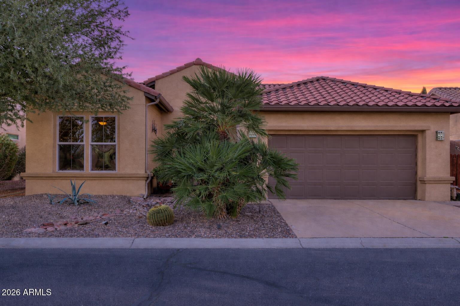 MOTIVATED! FULLY FURNISHED- including the GOLF CART! This stunning 1,890 sq ft home offers 2 bedrooms, 2 baths, plus a den, & is beautiful from the front paver sitting area to the serene backyard oasis. The newly updated kitchen features quartz countertops, a spacious 103''x 48'' single-level island, SS appliances, maple cabinets w/hardware, stylish backsplash, new sink, gas range, roll-out shelves, & under-cabinet & pendant lighting. Bay windows in both Primary suite & dining area. AC REPLACED in 2021, 4'' shutters throughout, interior painted 2025. Garage includes a 4-ft extension, sink, cabinets, & workbench. Step outside to a covered paver patio perfect for entertaining, surrounded by lush landscaping, Navel orange, Meyer lemon, & lime trees, a tranquil fountain,& new PVC irrigation. AC/furnace replaced 2021,Gas line to stove 2015,New landscaping pvc 2025,New kitchen counters, 103" x 48" (w/15" overhang for seating) sink, recessed lighting march 2025, Garbage disposal 2025,Pavers in front seating area 2022, washer and dryer 2023,
refrigerator 2025,microwave 2020,interior paint 2025,landscaping lighting and fan 2022.
Dimmer switch on all ceiling lighting and bathroom lights.