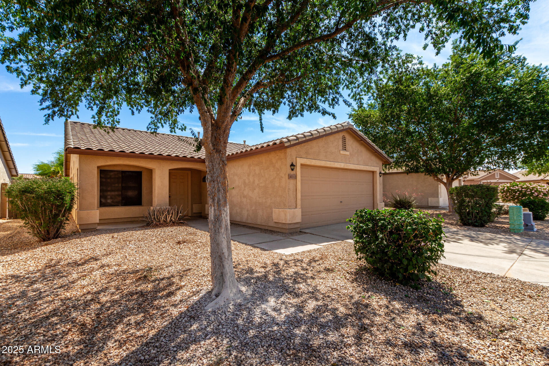 Short Sale! Become the proud owner of this lovely 3-bedroom residence in Johnson Ranch! You're greeted by a serene living room with vaulted ceilings, a soothing palette, and soft carpeting for added comfort. Create lasting memories in the great room, complete with sliding door access to the backyard for indoor-outdoor gatherings. The gourmet kitchen boasts granite tile counters, crisp white cabinetry with crown moulding, contemporary track lighting, built-in appliances, a pantry, and an island with a breakfast bar. The cozy main bedroom features a private bathroom and a walk-in closet for an organized wardrobe. Spend enchanting moments in the charming backyard, showcasing a covered patio and pristine artificial turf. Make this gem yours now!