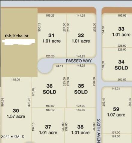 . This is an opportunity to own 2 buildable lots with BID irrigation and access to both Beloat Rd and Passeo Way cul-de-sac. So that you know, all offers will be considered. Paved, Power, is on the edge of the property. This can be 2 lots or just 1 nice estate lot. Surrounded by Million dollar homes, with easy access to Buckeye, and is currently a County Island Lot. Seller is ready to make a deal. Unlike the adjoining White Fence Farms, there are no building restrictions on this property.
