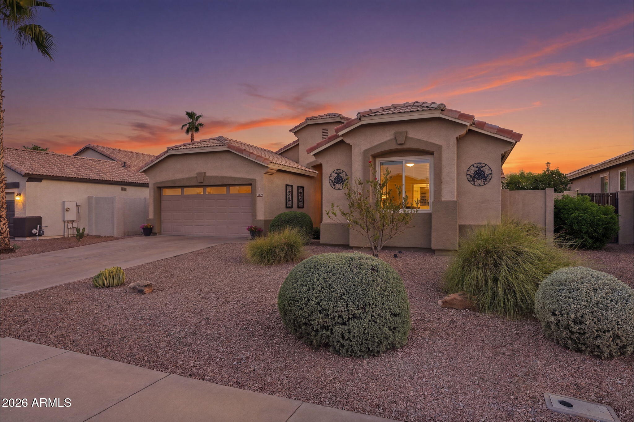 Welcome to Augusta Ranch, Mesa's most sought-after golf course communities! This beautifully maintained 4bd/2ba home offers a desirable split floor plan with the spacious primary suite separate from three secondary bedrooms.

The open-concept layout features a large living room & family room that flow seamlessly into the kitchen, creating the perfect space for entertaining and everyday living. The upgraded kitchen boasts extended countertop space, granite countertops, stainless steel appliances, soft water & R/O water filtration, & a bright eat-in dining area.

Exceptionally clean & meticulously cared-for home has newer flooring in the bedrooms, granite countertops in both the kitchen & bathrooms, vinyl windows, upgraded sliding glass door, & an epoxied garage floor with elevated stora