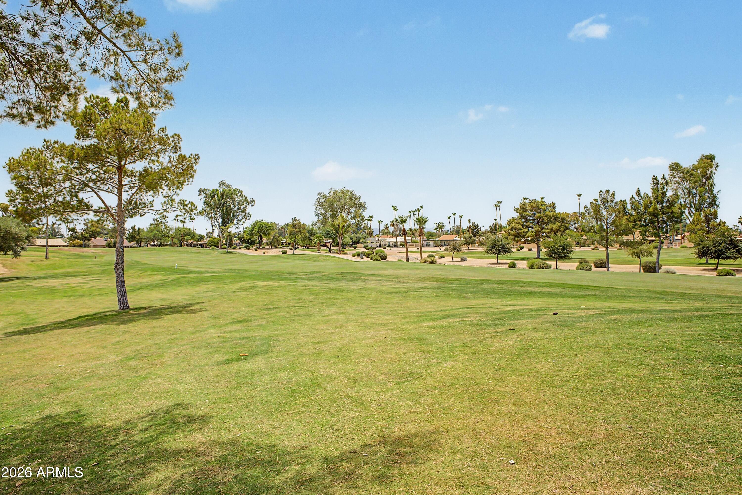 GOLF COURSE LOT! This lovely updated Alameda floor plan is in Sun Lakes, Cottonwood. Walk through the double doors into the spacious open floor plan featuring the living room and formal dining room. The living room is spacious. Den is great for an office or hobby room!  Kitchen features plenty of cabinetry, granite counter tops, stainless steel appliances, and breakfast bar. Great for entertaining. Off the kitchen is a breakfast nook and a large walk-in pantry.  2 Bedrooms and 2 baths. The primary suite is spacious with en suite updated bathroom- tiled shower, double sinks.    Spacious laundry room with cabinets. 2 car garage features plenty of storage. Enjoy entertaining on the back covered patio features pavers and overlooking the golf course.  A MUST SEE!