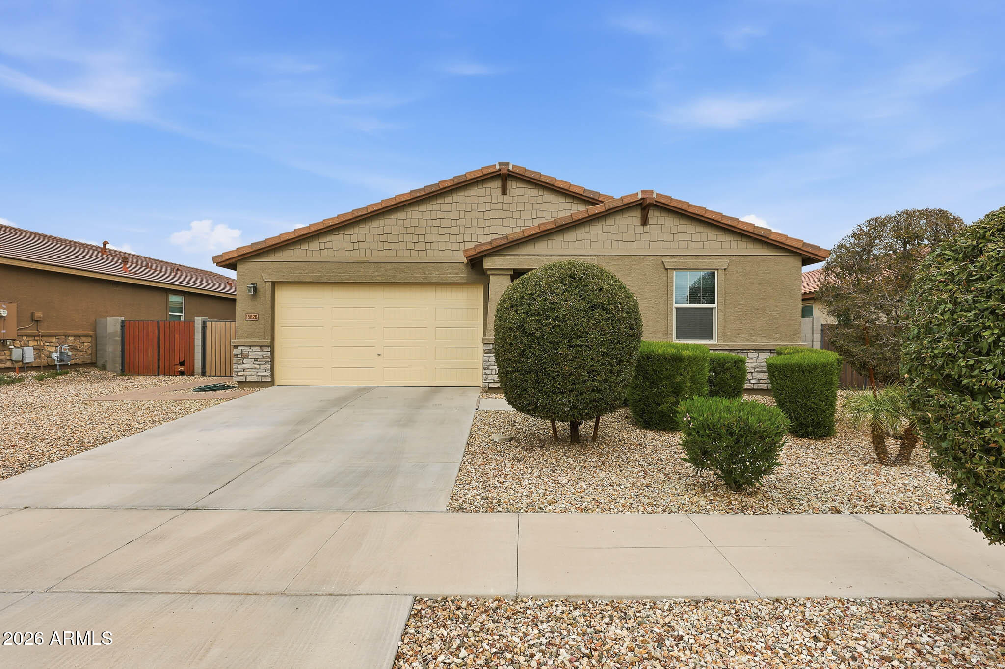 Meticulously maintained 3-bed, 2-bath with a move-in-ready feel from top to bottom. Fresh exterior paint and new LVP flooring installed in 2025, 9 ft ceilings, open kitchen with gas oven and extended built-in cabinetry, whole-house water softener, and an extended length garage. The backyard is the real showstopper: extended paver patio flows into a built-in covered BBQ cooking area, backed by a large 10x19 storage shed and well-kept landscaping. Walking and biking paths, a neighborhood playground, the community aquatic center, and Shadow Ridge High School are all within walking distance.