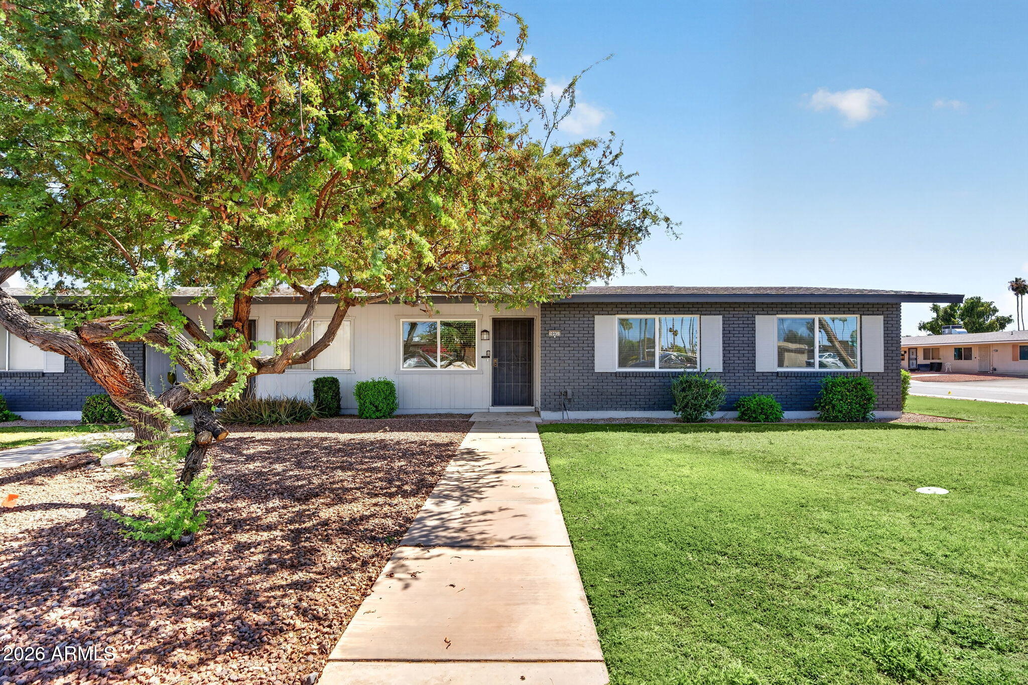 Beautifully renovated 3 bed, 2 bath end-unit condo in the heart of Sun City, Arizona's premier active adult community. This move-in ready home offers an open-concept layout, luxury vinyl plank flooring, updated kitchen and baths, spacious bedrooms, and a private covered patio with courtyard space perfect for relaxing or entertaining. The desirable corner location provides added privacy and a 1-car garage for convenience. Enjoy the unmatched lifestyle with access to multiple recreation centers, golf courses, fitness centers, pools, pickleball and tennis courts, clubs and year-round community events. Conveniently located near shopping, dining, medical facilities, and entertainment. Experience affordable Arizona retirement living in one of the Valley's most sought-after 55+ communities.