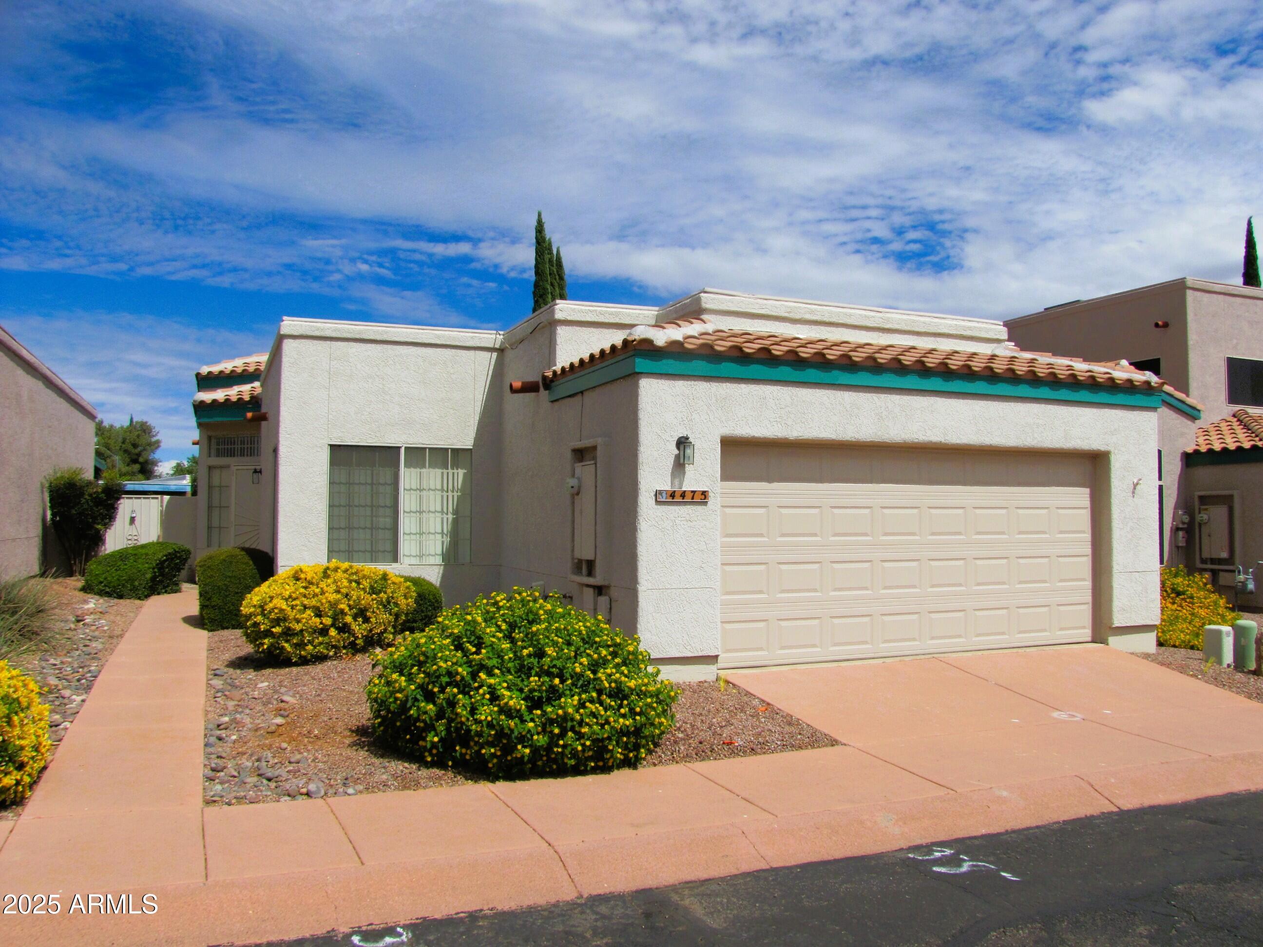 This well-maintained, 2BR/2BA/2CG, 1437 sq.ft. home is centrally located in Sierra Vista, AZ minutes from Fort Huachuca, shopping, PDS Elemnetary and Canyon Vista Medical Center. The open, split-floorplan has a large living area, central A/C, vaulted ceilings and a washer and dryer. Enjoy the community pool included.