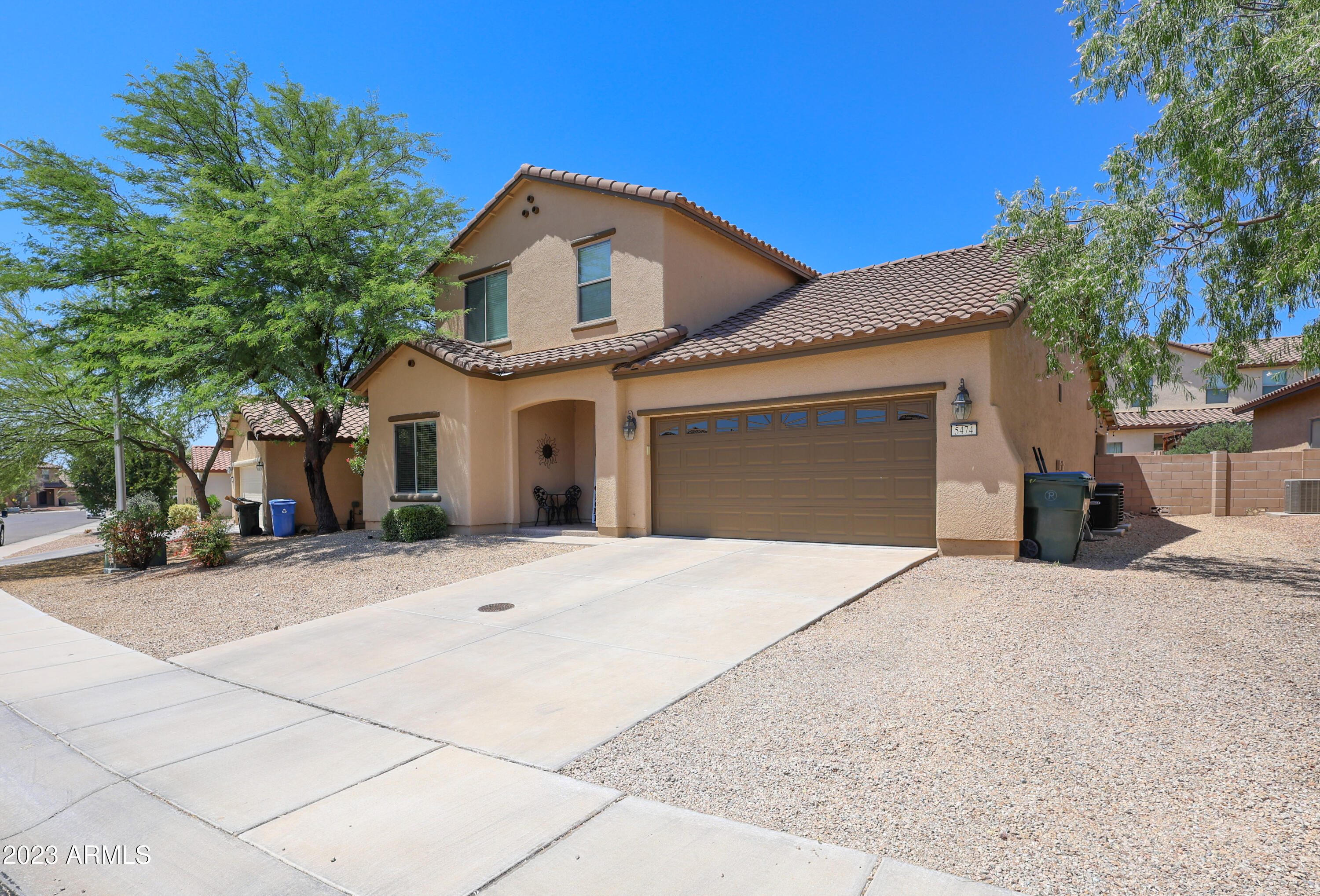 Impeccably maintained 4 BR 3.5 Bath home located in desirable Chaparral Village, only a few houses down from Chaparral Village Park! You will fall in love with the charming details in this home from the custom front door to updated fixtures. Downstairs offers a spacious suite that can be used for guests or as an office with it's own full private bathroom, living room with a custom media niche, half bath, dining room and kitchen with breakfast bar and stainless steel appliances. Upstairs has 2 more bedrooms, another full bathroom and the owner's suite. Owners suite bathroom has a garden tub, separate shower, and large walk in closet. Enjoy a beautiful mountain view in the landscaped backyard under the full covered patio or the courtyard with stone wood burning fireplace. This is a must see
