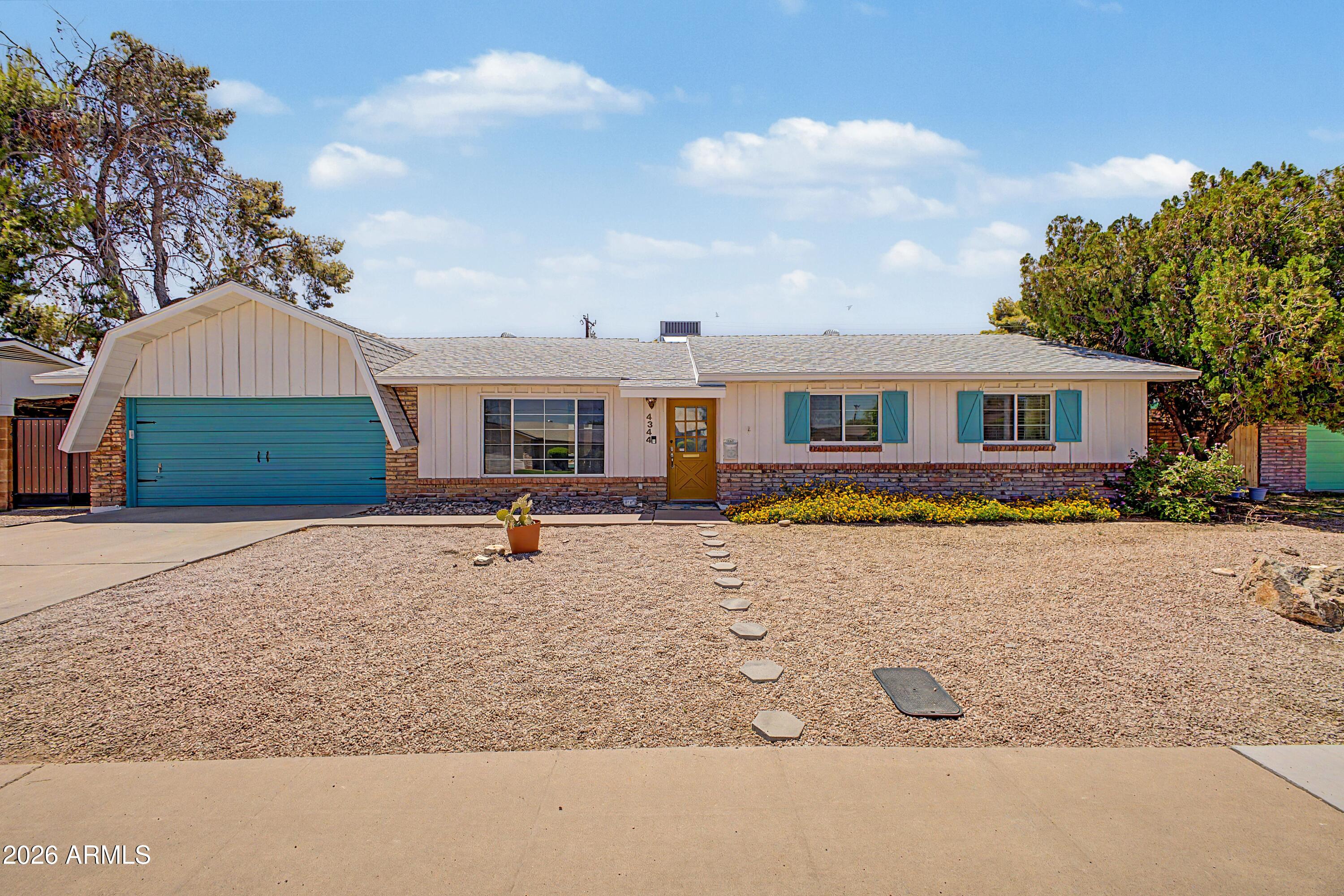 Classic Arizona ranch charm meets modern style in this mid-century gem, showcasing a tasteful 2021 kitchen remodel complete with warm shaker wood cabinetry, stainless steel appliances, premium quartzite countertops, updated bathrooms, and beautiful new flooring throughout. Set on an oversized 9,000 sf lot just minutes from Old Town Scottsdale, this 3-bedroom home with cedar-lined closets, 2 baths, a sparkling diving pool, and a Camelback peek make this an unbeatable opportunity. Enjoy a NEW HVAC and OWNED SOLAR PANELS - PAID OFF AT CLOSING by seller -- paired with an oversized two-car garage, RV gate, and alley access. This is the one you don't forget. A home with real character, a backyard built for Arizona living, and just enough room to put your own stamp on it. No HOA. Just come see it