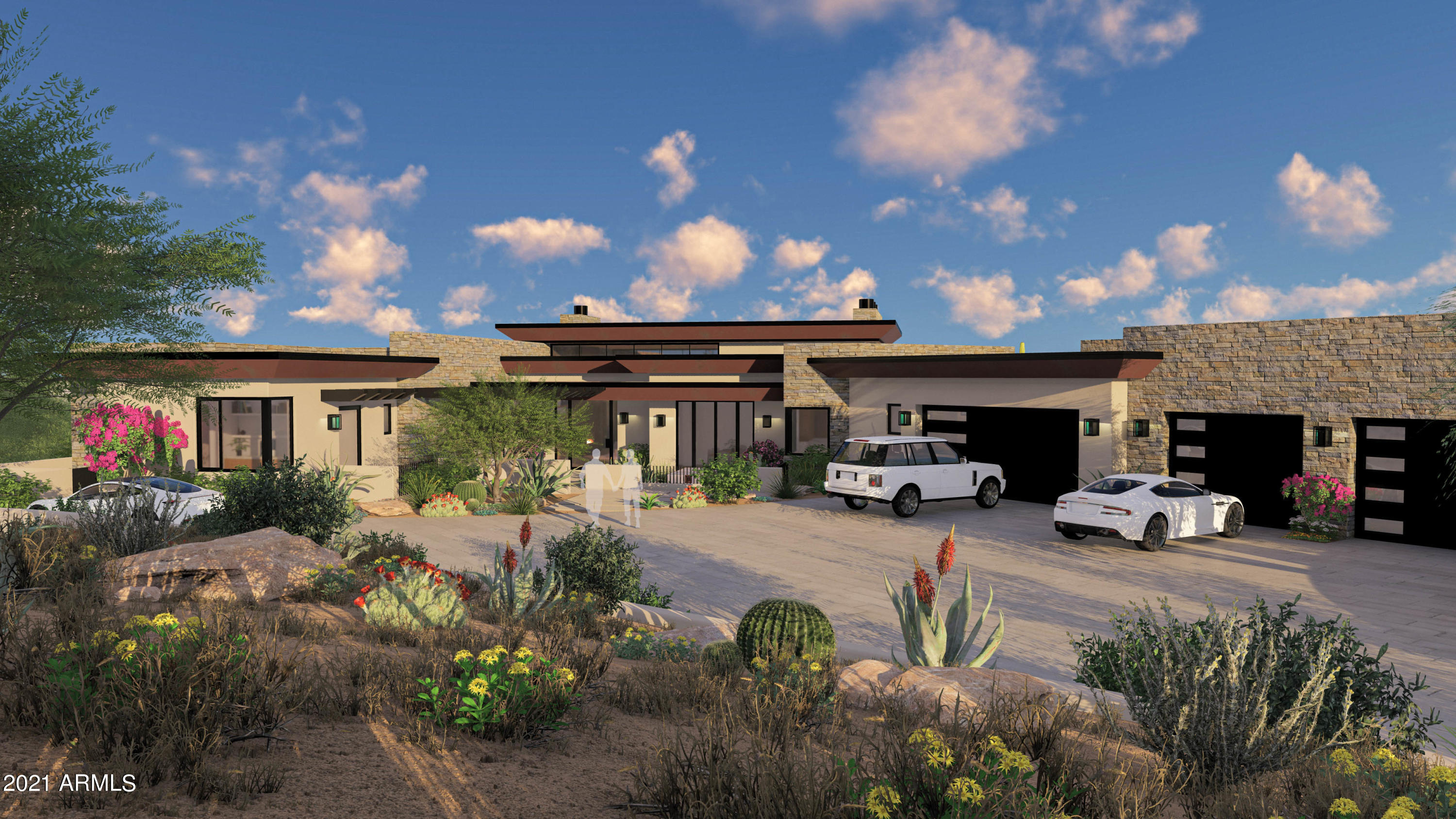 Creatively designed to sit high on a ridge to take full advantage of the 360 degree views in the upper elevations of Desert Mountain, this upcoming masterpiece in Saguaro Forest is a show-stopper.  Offering serene privacy and seclusion on nearly 3 acres between the 13th and 14th fairways and greens of the Chiricahua Golf Course, this home is under construction with a projected completion in early 2022. In this one-of-a-kind home, walls of glass bring the outside into a kitchen generously equipped with top-of-the-line Sub-Zero and Wolf appliances, a large island, walk-in pantry, and breakfast room. The great room is open and airy with a stunning fireplace and retractable glass doors that open to a spacious covered patio. Serving that patio is a cantina bar with disappearing windows for that easy Arizona indoor/outdoor living. A glass wine room complements the formal dining room. Perhaps the best view is from the master suite; walls of windows open so you can step directly into the sparkling pool and enjoy breathtaking views of the Chiricahua Golf Course, surrounding mountains and Black Mountain in the distance.  With 3 additional bedroom suites and a casita with kitchenette, guests will have plenty of room to enjoy.