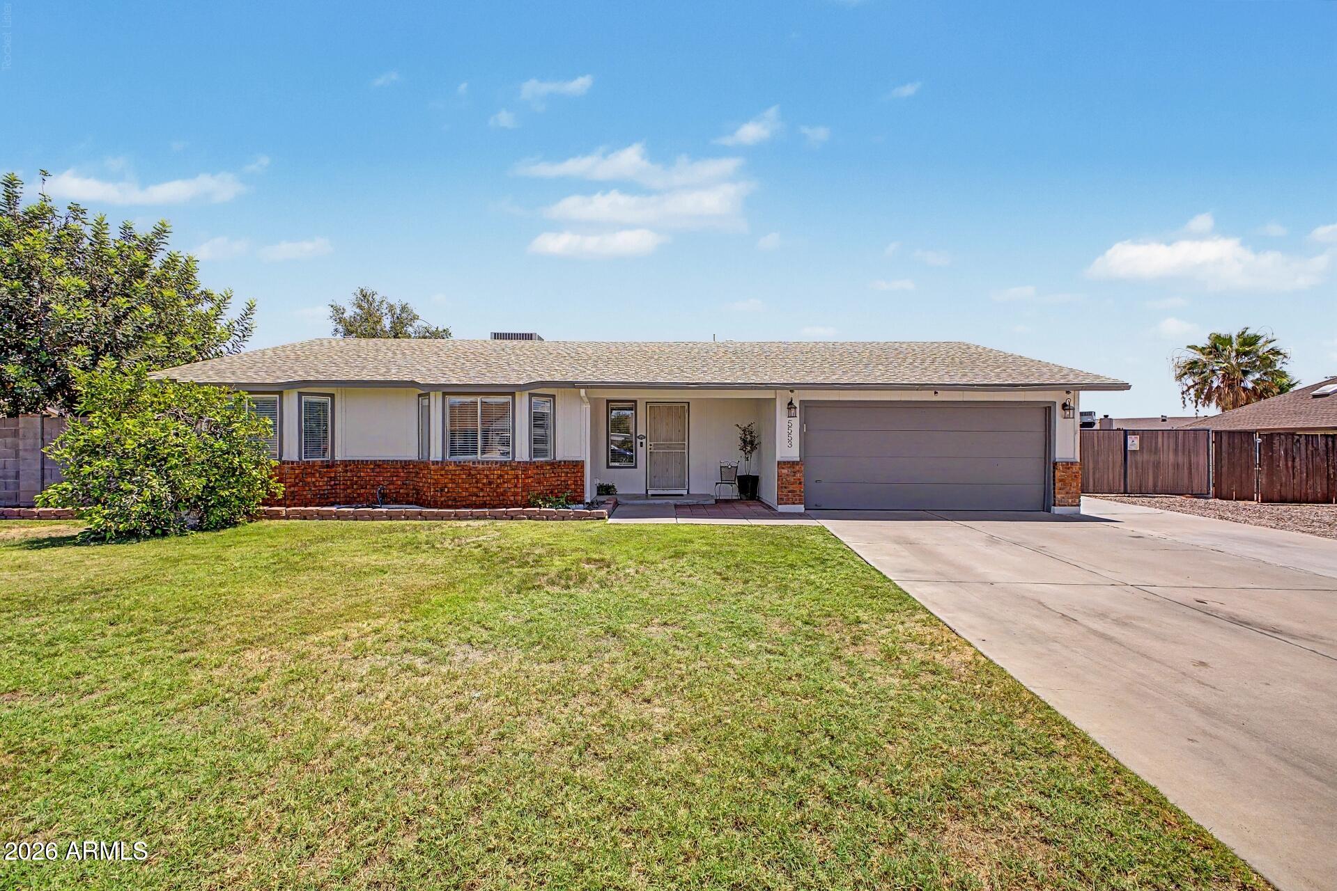 There's a lot to love about this well-cared-for Mesa home. The interior feels fresh and inviting with newer floors, neutral paint, and an updated primary bathroom. The roomy single-level layout includes four good-sized bedrooms, a large laundry room, and comfortable living spaces that make it easy to feel right at home.
The backyard is where this property really shines. Sitting on a huge lot, you'll have room for gardening, pets, outdoor projects, entertaining, or simply enjoying some extra elbow room. Raised garden beds, storage sheds, a grassy play area, and a fenced pool are already in place, giving you a great foundation to make the space your own. This is the kind of yard that offers possibilities you just don't find every day. The large RV gate adds valuable convenience for storing recreational vehicles, trailers, boats, or other toys. If you've been searching for a property with room to grow and make your own, this is it.
Close to great shopping, freeway access and a great neighborhood as well. All with no HOA!!