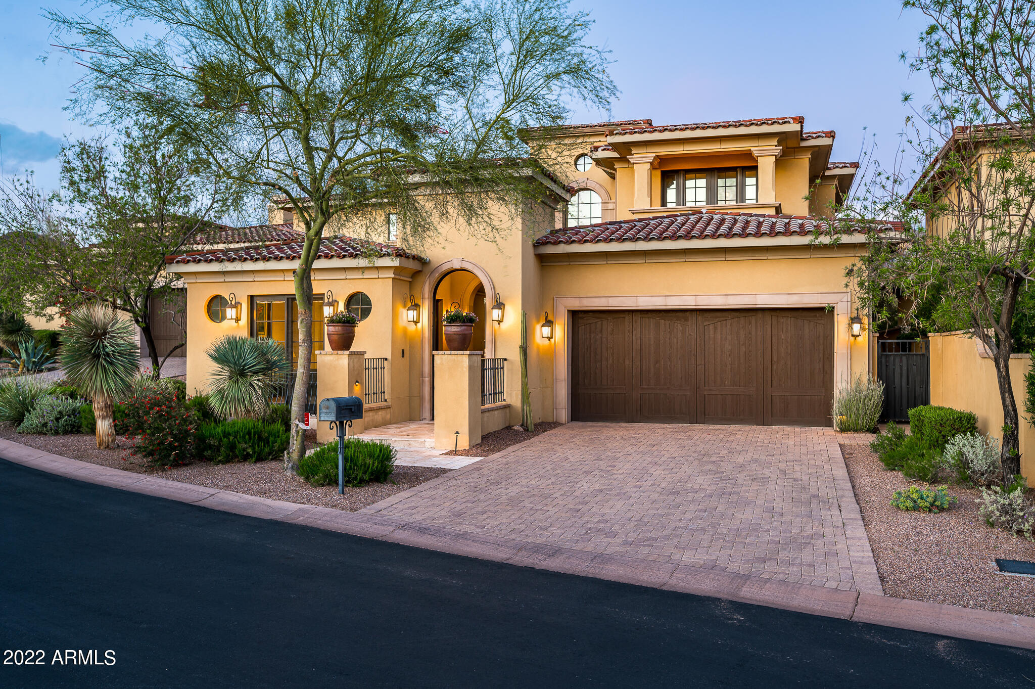 New Sterling Estate Villa in Silverleaf, just blocks from the Club! This 4330 sf home was built in 2014 and has had recent amenity updates to make the perfect move-in ready home.  Situated adjacent to a preserve area, this property captures sweeping McDowell Mountain views while enjoying privacy and solitude in the back yard.  Versatile floorplan with owners suite, office and detached guest casita on the main level;  3 additional guest bedrooms plus loft area on the 2nd floor. Home is highly upgraded, featuring new Crestron A/V system and TV's, dedicated wine closet, Wolf/Subzero appliances, wide plank wood flooring, and custom cabinetry and decorative tile accents.  Price includes all the furniture and furnishings! Outdoor living spaces include a front courtyard with firepit/seating area, and a backyard with covered patio/TV area, firepit, heated pool, and BBQ center.  Property located conveniently just blocks from the Horseshoe Canyon gate with easy access to the Silverleaf Clubhouse as well as nearby Market Street, hiking/biking trail system, and the Loop 101.