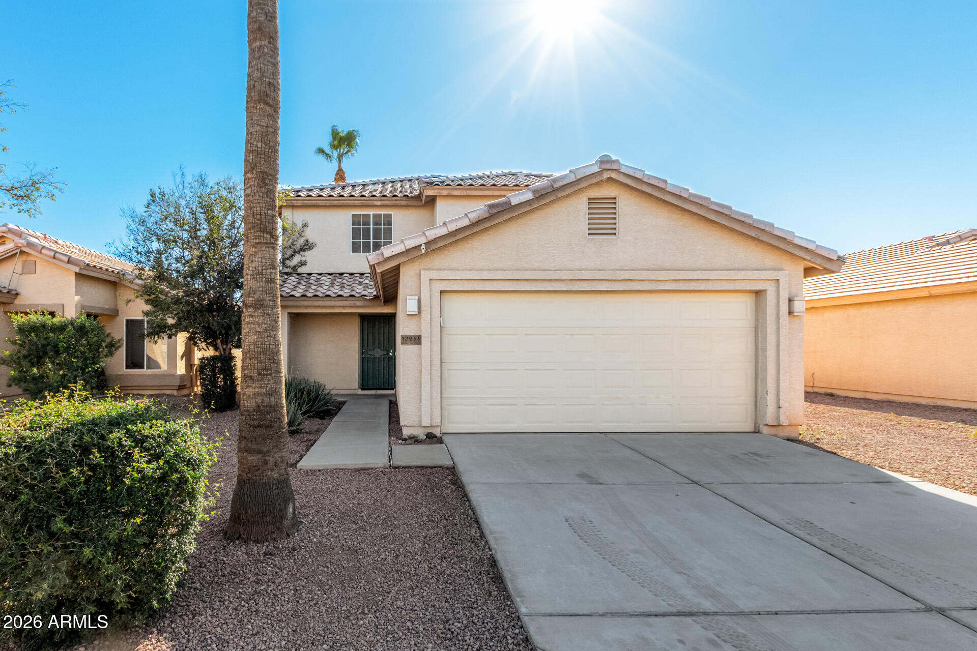 Fantastic opportunity to own this charming two-story home with POOL in Sundial! Offering 4 beds, 2 baths, 2-car garage, & a mature landscape. Enter to find a desirable great room, perfect for everyday living & entertaining! Natural light filled the inviting interior, complemented by neutral paint and tile flooring w/carpet in all the right places. The kitchen boasts built-in appliances, track lights, ample wood cabinets, a pantry, and a 2-tier peninsula w/breakfast bar. The primary bedroom is downstairs, adding extra privacy! It also features an ensuite with a walk-in closet. Head upstairs to find a large, versatile loft! Also including two secondary bedrooms and a shared full bathroom. Enjoy the spacious backyard with a covered patio & a private pool for year-round fun. Ready to move in!
