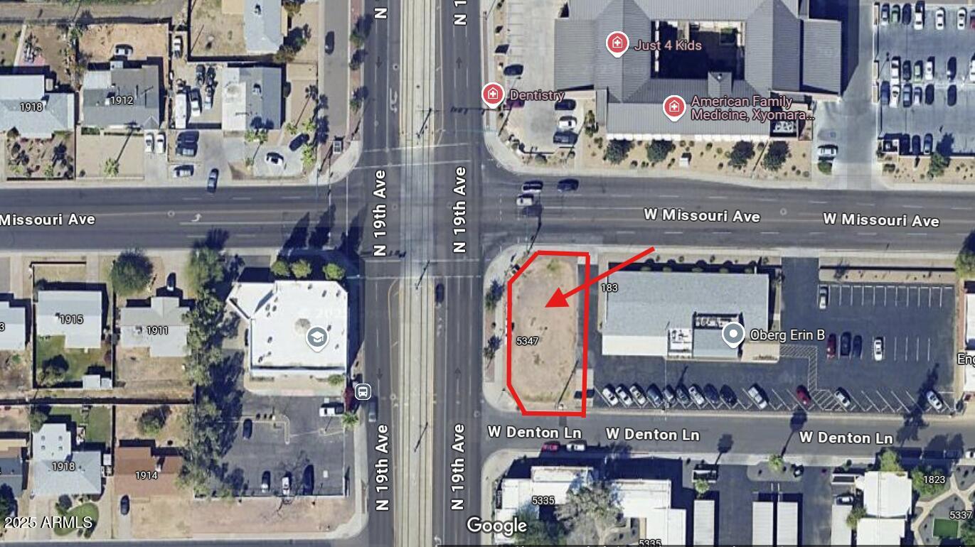 SEC Lot on busy 19th Ave, few blocks from a large light rail station, Abrazo Hospital and Christown Mall. Walking distance to Harkins, Walmart, Target, CVS Pharmacy, Walgreens and Yucca Library. Possible uses include professional office space for architects, engineers, surveyors, doctors, dentists, chiropractors, lawyers, accountants, insurance, title companies and many more.