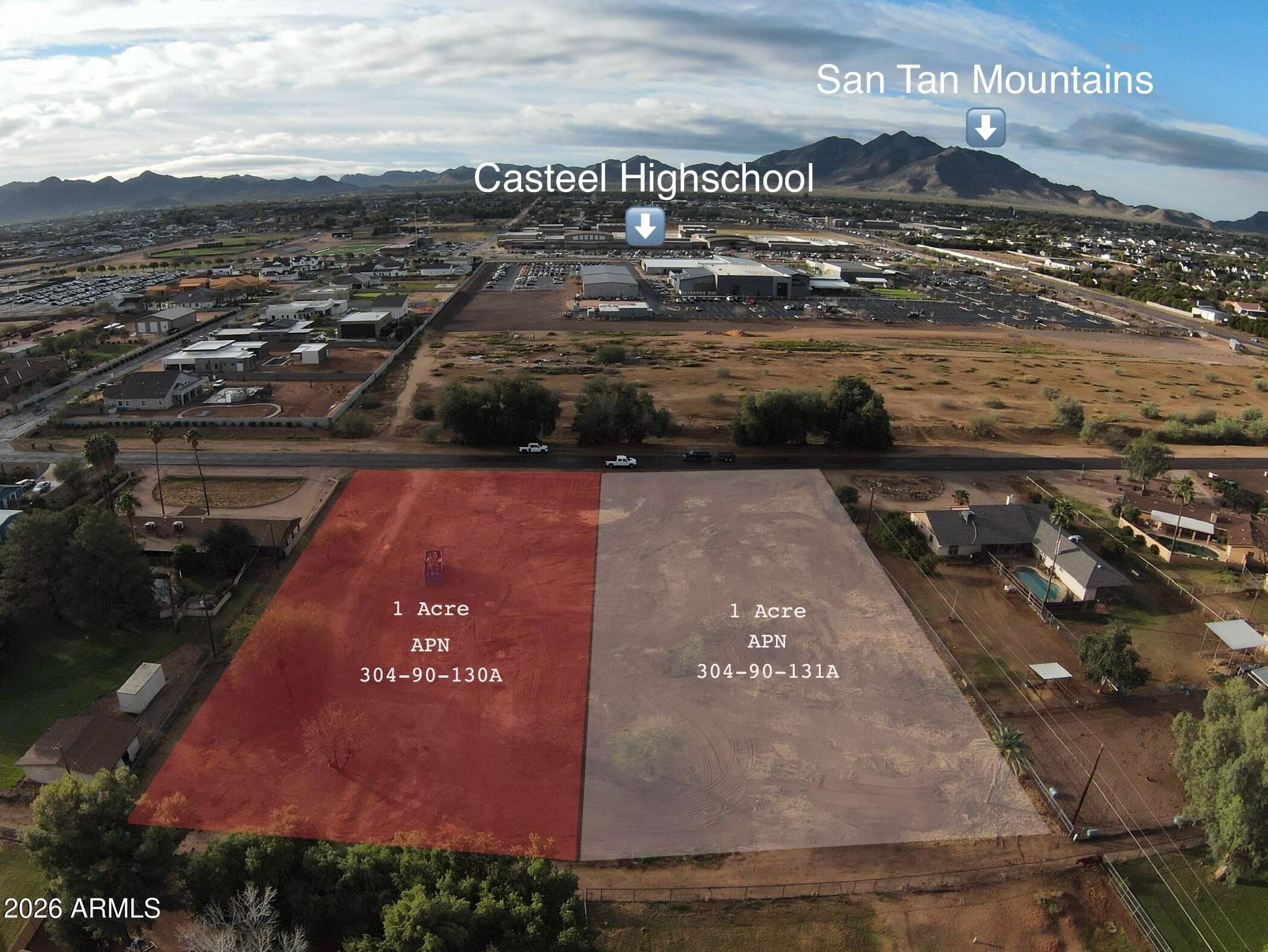 Exceptional opportunity to build in the heart of Queen Creek!

Prime vacant lots located on Power and Chandler Heights. These lots offer the perfect canvas to build your custom home in one of the Southeast Valley's fastest-growing communities. Enjoy expansive desert skies, beautiful mountain views, and the peaceful atmosphere Queen Creek is known for.

These properties provide flexibility for your vision -- whether you're planning a custom residence, additional garage/RV space, or a thoughtfully designed desert retreat. Utilities and development options to be verified by buyer.

Ideally situated just minutes from Rock Point Church and highly rated Casteel High School, offering convenient access to community, education, shopping, dining, and outdoor recreation. Quick access to major roadways makes commuting throughout the East Valley simple and efficient.

Rare opportunity to secure land in a desirable, well-established area of Queen Creek. Bring your builder and start planning your future today.