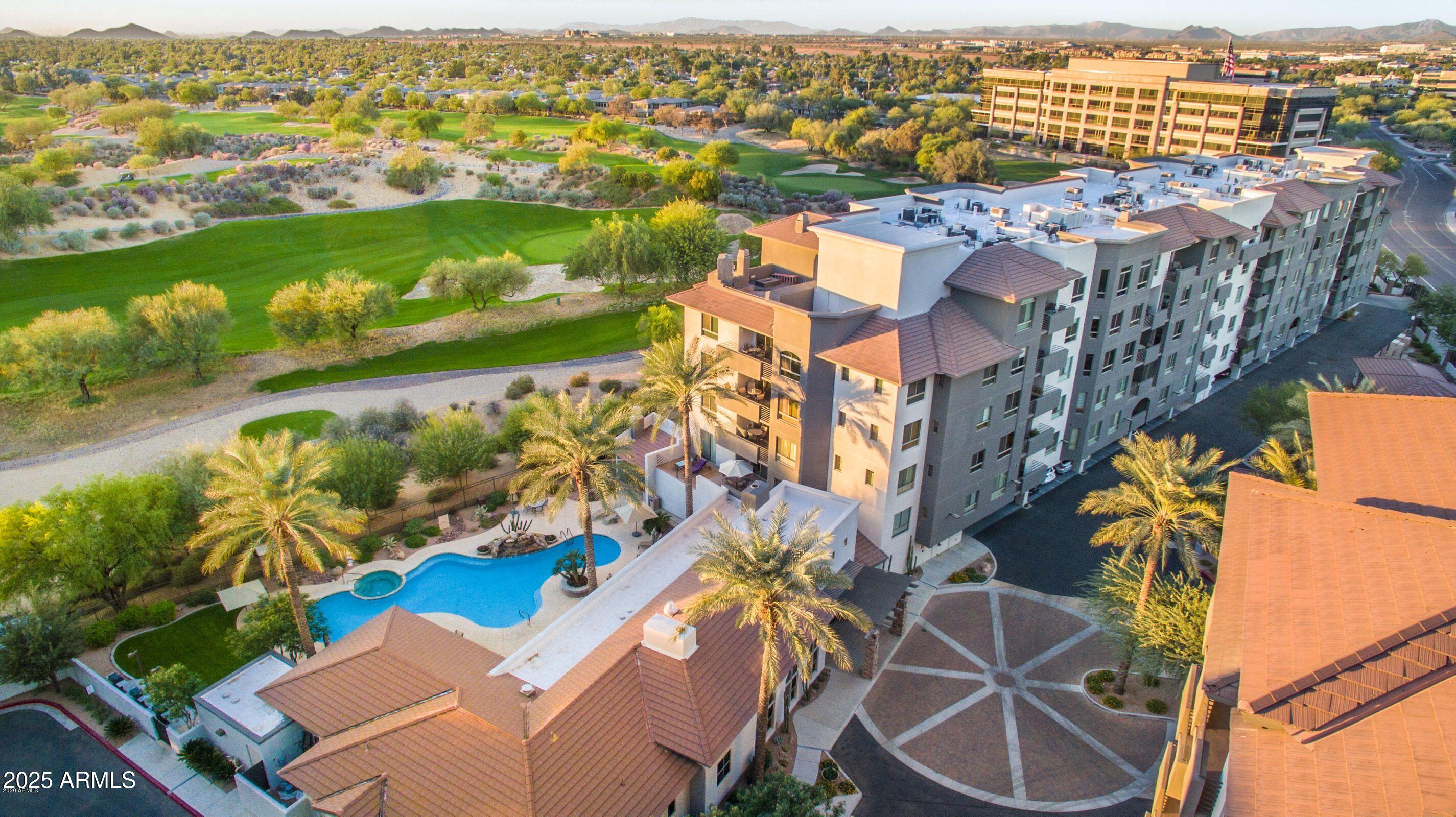 Best value in Kierland for a RARE end-Cap Penthouse with VIEWS!
Unmatched views of the Westin Kierland Golf Course and surrounding mountains from this luxurious 3BR/3BA residence with 11' ceilings, 3 private patios, and views to the north, west & east. Elevator access, 2 fireplaces, surround sound, and an expansive open layout make this home truly one-of-a-kind.

Chef's kitchen features a 6-burner gas range, double ovens, built-in appliances, and wine fridge. The spacious primary suite offers a fireplace, sitting room, 2 walk-in closets, and spa-style bath. Guest suite with full ensuite + two large offices with built-ins (one can be used as a 3rd bedroom or flex space).

Includes 3 parking spaces & 2 storage units (additional storage available for purchase). Offered unfurnishedfurnishings available separately.

The Landmark amenities include:
 24/7 manned gate
 Concierge (M-F)
 2 fitness centers & steam room
 Clubhouse, conference room & dog run
Pool and jacuzzi with golf course views
 Full on-site staff

Just a stones throw to Kierland Commons, Scottsdale Quarter and the shops at Promenade. Luxury living at its finest!