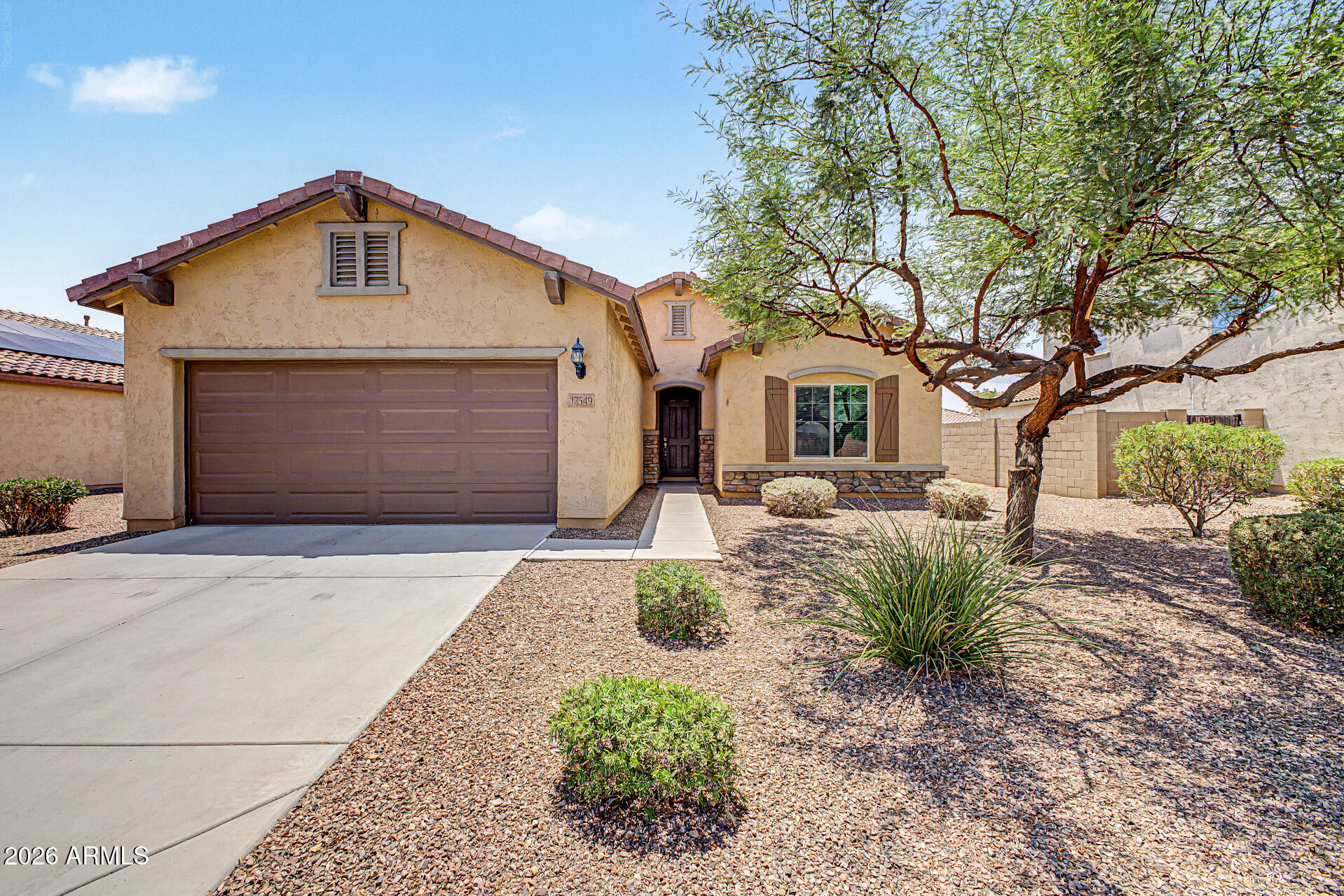This beautifully maintained 2 bedroom +den home is located in the desirable Desert Oasis community. This home has an open-concept floor plan with a spacious kitchen featuring granite countertops, staggered cabinetry, large walk in pantry,  ample counter space, and a seamless flow into the dining/great room. The versatile den provides the perfect space for a home office, hobby room, or guest retreat. 
Not only is this a great home.... you'll also enjoy the community parks, paths, and the community pool to take in the beautful Arizona weather.  You'll also appreciate being  just minutes from exciting new shopping and dining options with even more restaurants and businesses continuing to develop nearby.
Come see it for yourself and fall in love-Welcome Home!