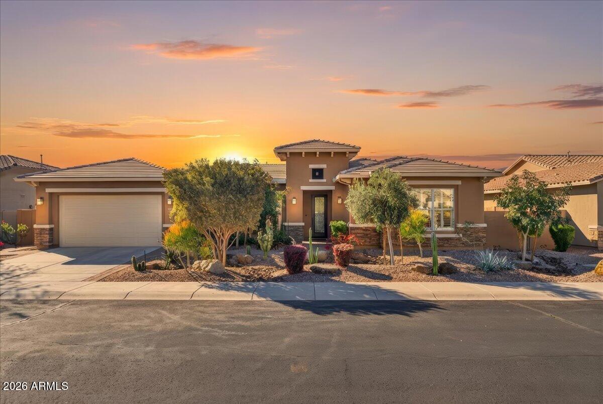 Your Amazing Casa on Acacia! Sparkling Single Level Model Perfect Popular David Weekley Home!!  Multi-split floorplan 5 bedroom 3.5 Baths plus Office Area, 3-car tandem, Large Front Courtyard, Large Covered South Back Patio. ROOF 2 years NEW and transferrable to New Owner. OWNED SOLAR Free and Clear. Customized Kitchen Centric Home with Modern White Cabinets with HUGE Island and TONS of Storage, Light Granite, Stainless Steel Appliances, Under Cabinet lit Crystal look Glass Backsplash with muted tones compliment the Stylish Design.  Pass through  Serving center at Formal Dining.  Cozy Family Multi Purpose ''Office/Crafts/Reading Nook'' with South exposure with views of the lush easy care backyard.  MASSIVE Primary Suite with Expansive Walk in Shower, Soaking Tub Dual Sinks CLOSET STORAGE A MORE. Every Private Bedroom has plenty of storage! The "Work Out Room" with double glass doors with strong offer the equipment could convey. The Large Vein SHUTTERS Accent the Front of the home including the front Courtyard with French Doors.  Wall of Glass at Great Room creates the Upscale Feel found in Custom Homes. Custom Cabinetry built in at Great Room. Thoughtful Drop Center at Garage entry, Pavers from the Front Courtyard to Back Patio and wrap around the home! NO CARPET ALL Light and Airy Modern Tile, 8' Foot Doors, EXTERIOR Freshly painted 2026 to complete the facelift and Like New MODEL HOME FEEL. She's a beautiful Home waiting for YOU!