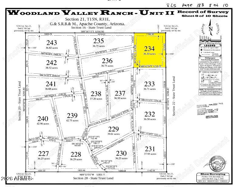 WOODLAND VALLEY RANCH UNIT 2 - Land