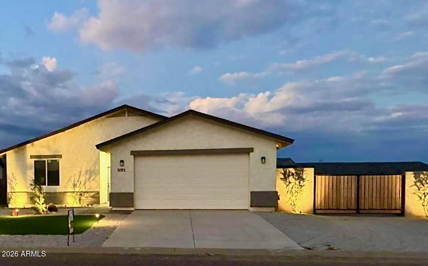 Welcome to your spacious and elegant home in the desirable Arizona City community! This gorgeous brand-new home offers 1,746 sq ft of living space, featuring 3 bedrooms, 2 bathrooms, and a 2-car garage.

The property also includes a 338 sq ft guest house with 1 bedroom and 1 bathroom--perfect for visitors, extended family, or rental potential. Enjoy added convenience with an RV gate and a large front lot, providing plenty of space for parking and outdoor living.
