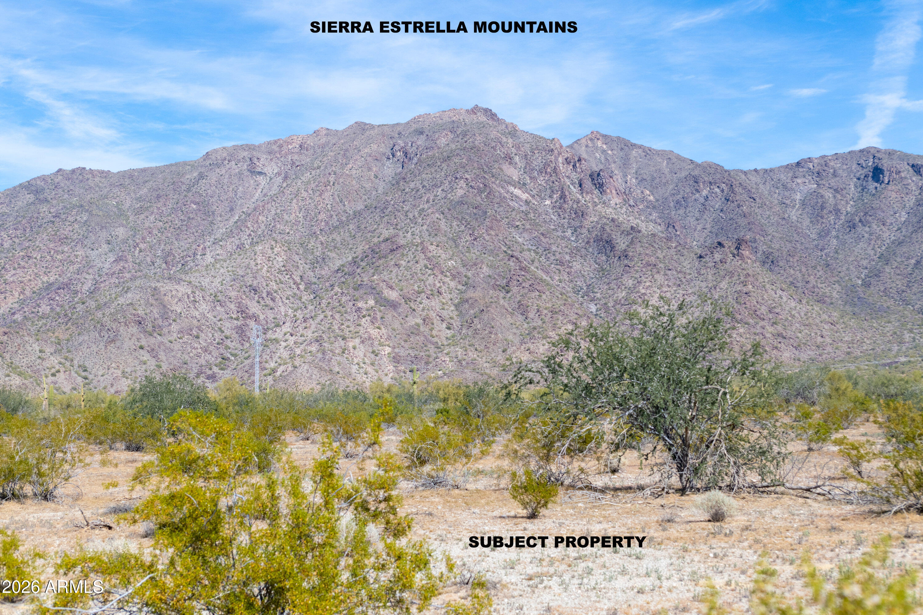 Situated near base of the Beautiful Sierra Estrella Mountains in Un-Incorporated Maricopa County. Absolutely Stunning sunsets.  Enjoy hiking, biking, horseback riding from your own 2 acre paradise. This property is ''Far Enough-But ''Close Enough'' being only one parcel south of major future alignment off Ocotillo Road which is also on a section line.  no HOA. no floodplain and level topography.    The property is located near two planned transportation corridors including Interstate -11 and  Loop 303 extension.   Get in before the development overtakes the area and prices go higher.  Pictures and Drone work to follow soon!  Seller is a Licensed Realtor in the state of Arizona in ''Inactive'' status.