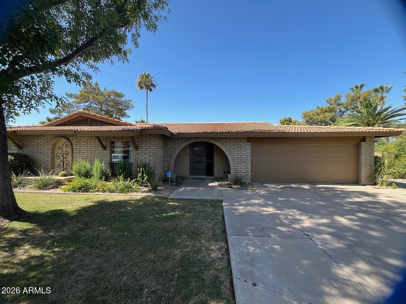 Beautifully remodeled McCormick Ranch gem with three bedrooms and two bathrooms.  The home has an open concept with high ceilings, wood like porcelain tile floors, newer fixtures, and an updated kitchen with quartz counters, solid wood custom shaker cabinets, and high end appliances.  Both the primary bathroom and secondary bathroom both have been remodeled and look great.  The generously sized primary bedroom features a large walk in closet and a second closet.  The renovated big backyard feature wonderful paver patios, a built in barbecue, and very nice hard scapes.  This community has tennis courts, a community pool.  There is a park right near by.  This property will be a pleasure to see!