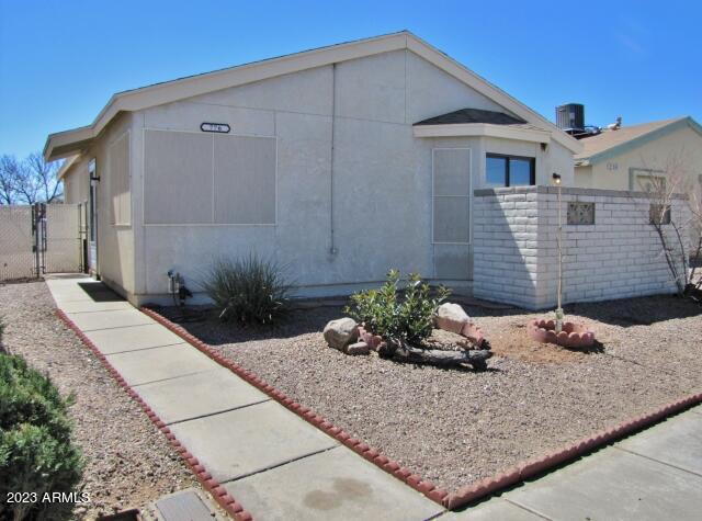 This well-maintained 3BR/2BA/1CG, 1137 sq. ft. home is centrally located in Sierra Vista, AZ minutes from Ft. Huachuca, Canyon Vista Medical Center, shopping & schools. The home has been thoughtfully upgraded with ceramic tile, s/s appliances and central A/C. Located within steps of the community swimming pool and spa. Call today.