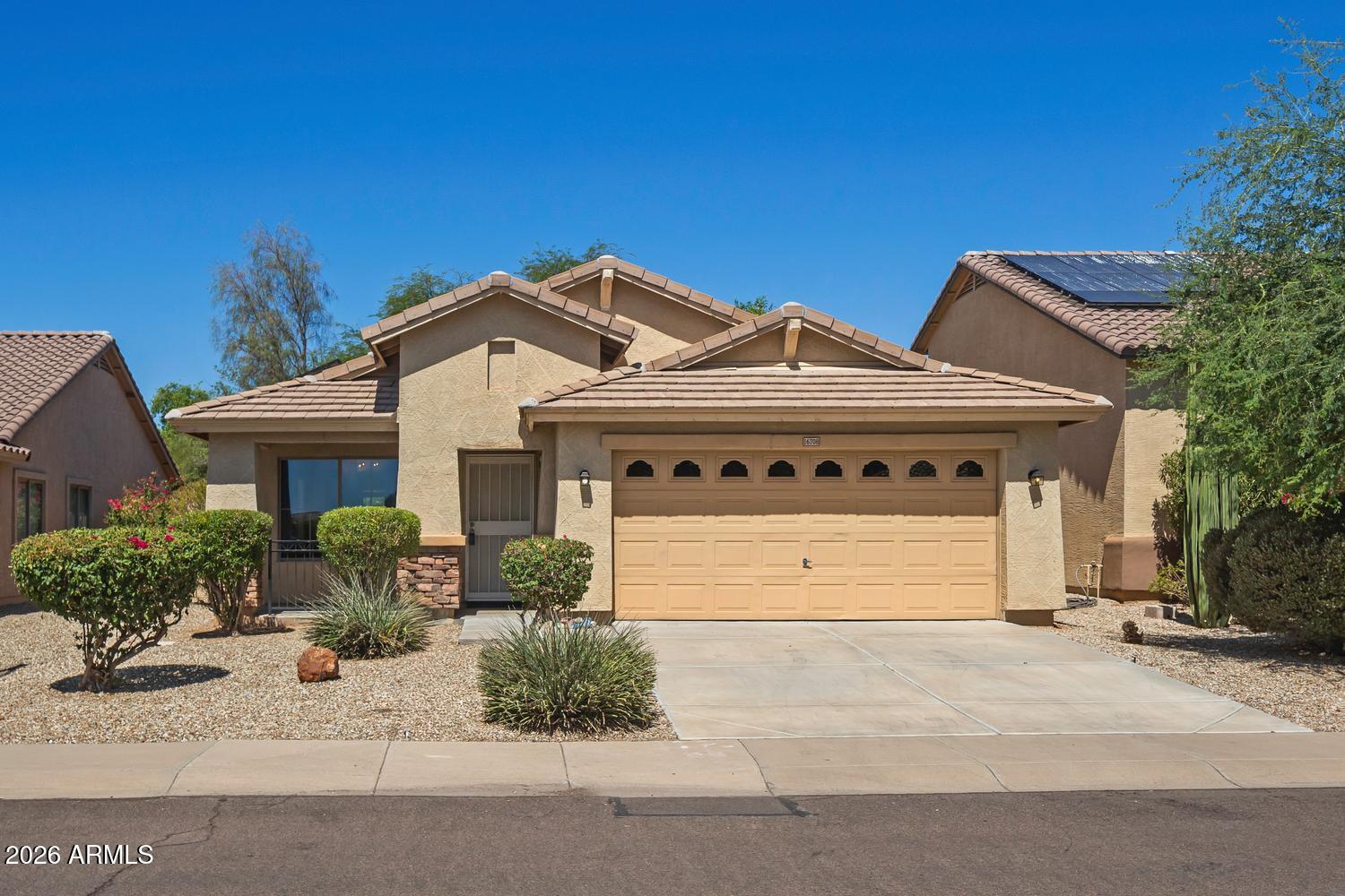 Ready to call Surprise ''Home?'' Welcome to this charming 3-bedroom, 2-bath home in the heart of Surprise, Arizona--where you will find comfort, convenience, and AZ beauty all in one! This home is conveniently located close to pool ammenities, shopping, schools and medical. Communting to freeway -close to 303 and only 35mi to Downtown Phoenix. Solar system, AC replaced in 2021, ADA 2nd bathroom able to accomodate a WC w/step-in shower, spacious backyard, newer water heater, washer/dryer included, and LOW HOA fees!
Whether you are looking for that perfect starter home or a great rental investment, this home can answer the call!