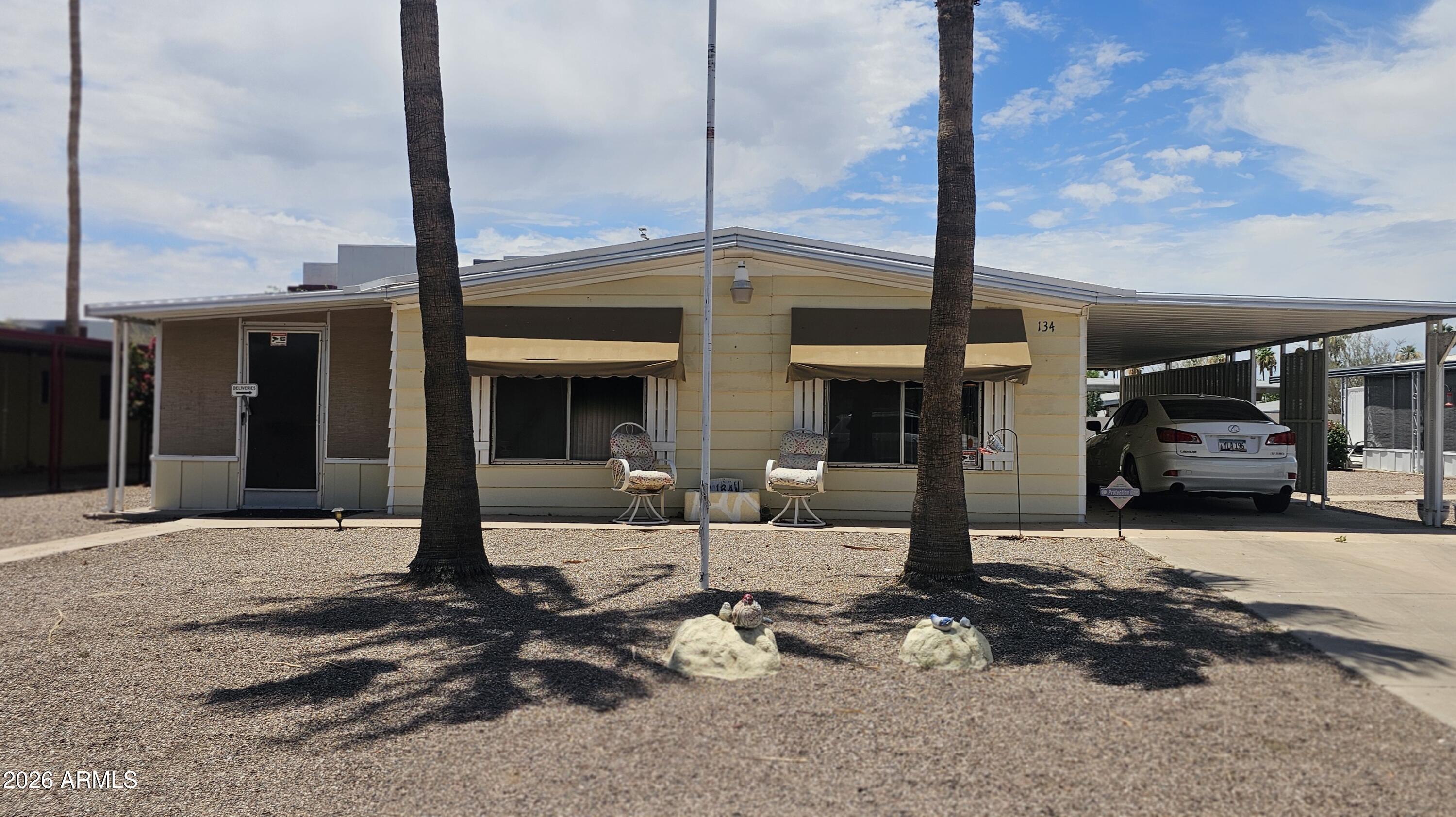 Welcome to this 2 bedroom, 2 bath modular home in the desirable Brighthaven Estates Community! This home offers a spacious layout with plenty of potential for your personal updates and finishing touches. Features include a 2 yr old AC unit, an Arizona room,a walk in shower in the primary bedroom, 2 huge storage sheds and generous living space througout.  Brighthaven Estates offers an active lifestyle with a wide variety of community amenities and dont forget fido, BH has a nice sized dog park