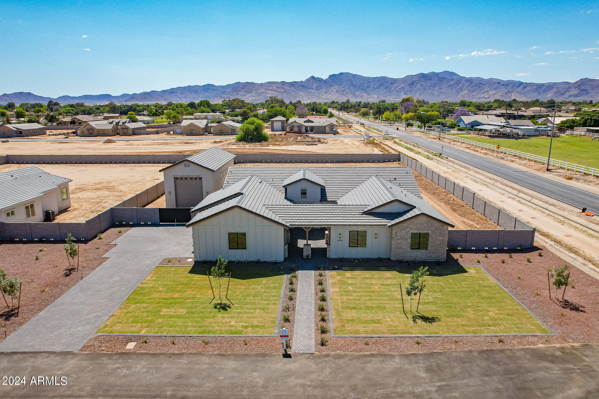 Brand new home, full of custom finishes! NO HOA. Irrigated backyard. This incredible home features an open floor plan with every detail thoughtfully designed. 1 acre lot and includes a detached oversized RV Garage. You do not want to miss this!