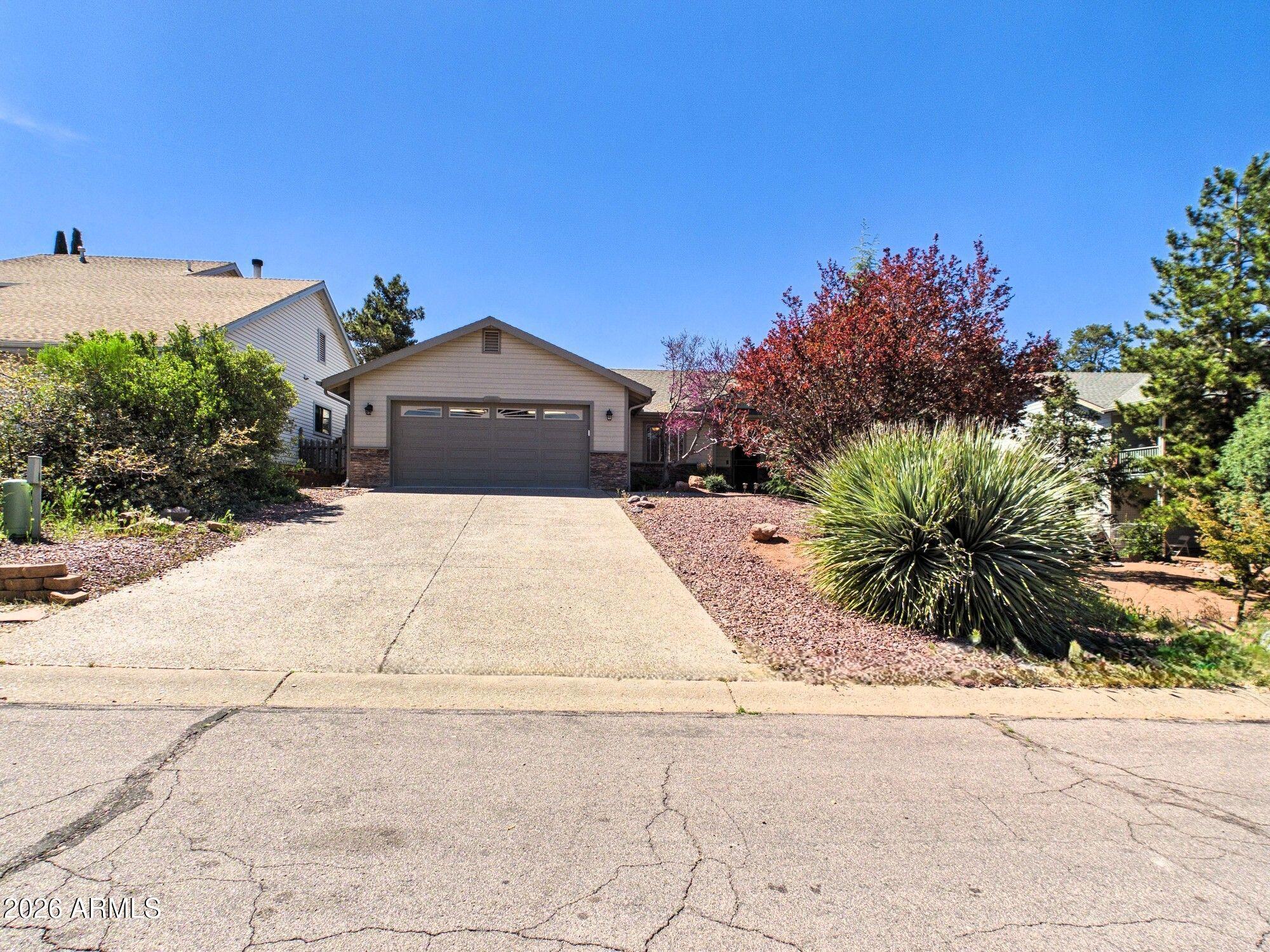 Pristine, single-level, 3 bed, 2 bath, plus a private office with double doors and a desirable split floor plan. Nestled on a cul-de-sac lot in Alpine Village with no HOA, this well maintained, move in ready home offers comfort and style.  Stacked stone fireplace, vaulted ceilings, and ceiling fans throughout.  The updated kitchen boasts granite countertops, a stylish backsplash, r/o system and pantry.  Additional highlights include laundry room with cabinets, private fenced back yard with extended covered patio, beautiful landscaping and low maintenance turf.  2 car garage with epoxy floors, utility sink, side door access and water softener.  New beautiful security doors at front and back entrance.  Don't miss your chance to make this home yours.