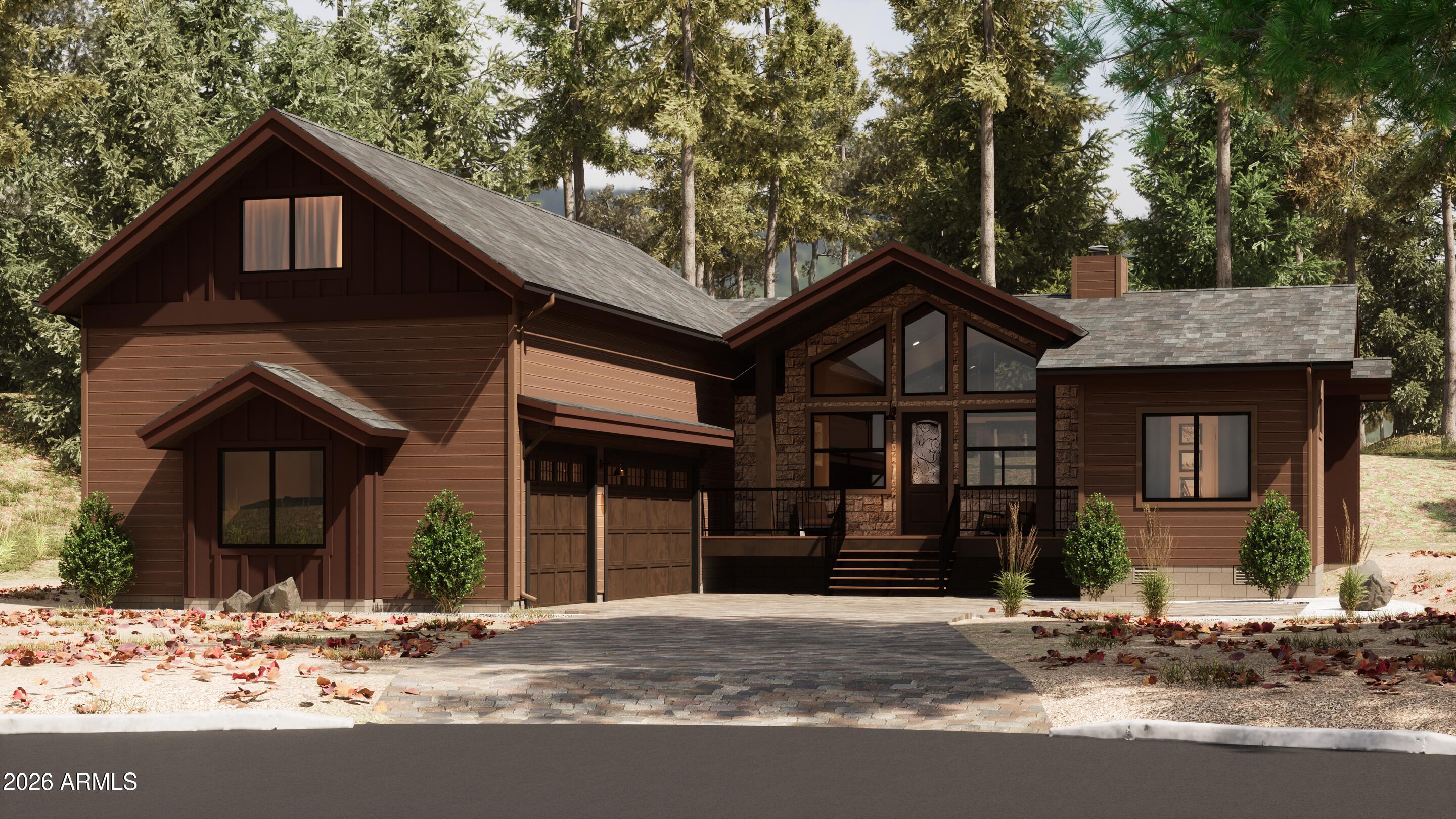 Let us build this (or similar) custom home on a lake front lot in Torreon. This is a to-be-built spec home using the buyer's cash or construction loan. You buy the lot, and then contract with the builder to build the home of your dreams. I help you and the builder design/customize your floor plan, select all of your low maintenance, exterior materials/colors: LP Smart Siding, Trex deck, 50 year shingles, steel railings, etc. Inside you will have fun picking out all of your custom home design elements. You'll pick your cabinets and granite countertops, the tile/stone for your fireplace / backsplash/ shower, choose your own lighting and plumbing fixtures as well as which beautiful, high grade LVP flooring (and/or carpet), and so much more. I am here to answer your questions and help you along the way. If you've been thinking about a get-away or full time home in Torreon and the beautiful White Mountains, this may be the perfect way to get everything you want. A brand new, customized home to your liking, set in a community among the tall pines, with 2 18-hole golf courses, a clubhouse and 2 restaurants, pool/hot tub, fitness center, pickleball, family center, playground, catch and release pond and so much more. Let me know how I can help you begin your journey.