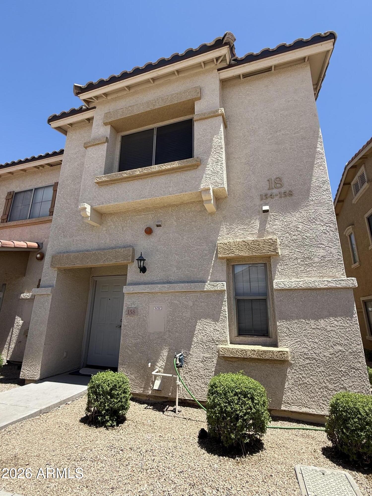 Bright and  cheerful townhome in a fantastic south Scottsdale location! This spacious 3-bedroom, 2.5 bath townhome features new carpet, A/C, and quartz counters. The kitchen has a pantry and a breakfast bar next to the great room. The large great room leads to a private covered patio, which has a door to a wonderful, grassy common area. There is an updated half bathroom for guests. Upstairs you'll find a spacious primary suite with two closets and separate water closet. The other two bedrooms conveniently share a Jack and Jill bathroom. The townhome is a block from the Scottsdale Greenbelt (a walking and biking paths connecting lakes, golf courses, parks, and open green spaces). Minutes from ASU, Old Town Scottsdale, Tempe Town Lake and Sky Harbor. This move-in ready home won't last long!
