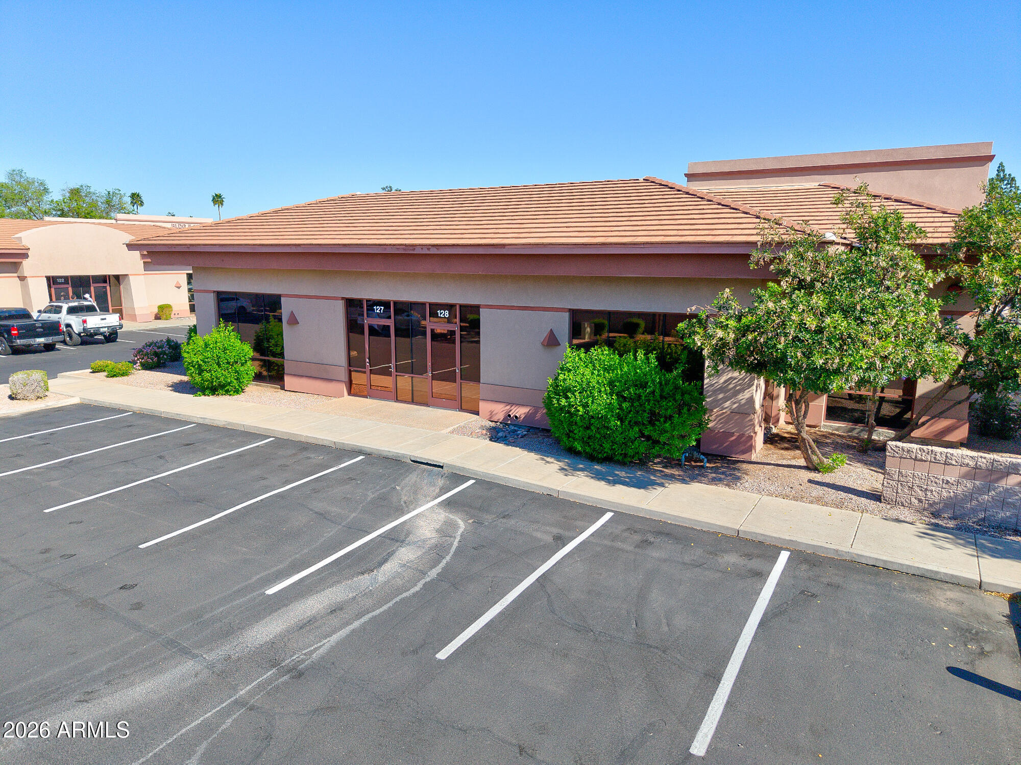 This 1,206 sq ft office condo has private office, private bathroom and open space.  Recently painted walls.  Office has two entrances. Office comes with 2 covered parking spots and two AC units.  Well funded HOA which has resurfaced parking lot in Nov 2025 and flat roof recoated in Feb 2026.   Excellent location for medical or professional use.  Located near 60 and 101 freeway.   Available for sale or lease. Seller may carry.