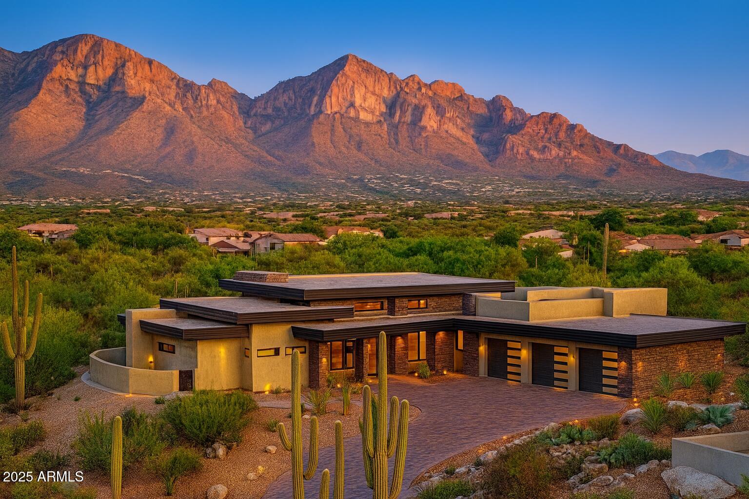 Ready to Build Your Dream Home? This nearly one-acre cul-de-sac lot in the exclusive Thunderbird Vistas community sits directly against the Mountain Preserve, offering stunning city and mountain vistas. Choose from multiple custom home plans, each designed as a true turnkey build with high-end finishes. Picture a gourmet chef's kitchen with designer cabinetry and pro-grade appliances, expansive living areas built for entertaining, and a spacious primary suite with a spa-inspired bath. A private guest house adds comfort for visitors, while the full outdoor package includes lush front landscaping, a resort-style backyard, and a sparkling pool. With utilities already on site, your one-of-a-kind custom home can begin taking shape immediately.