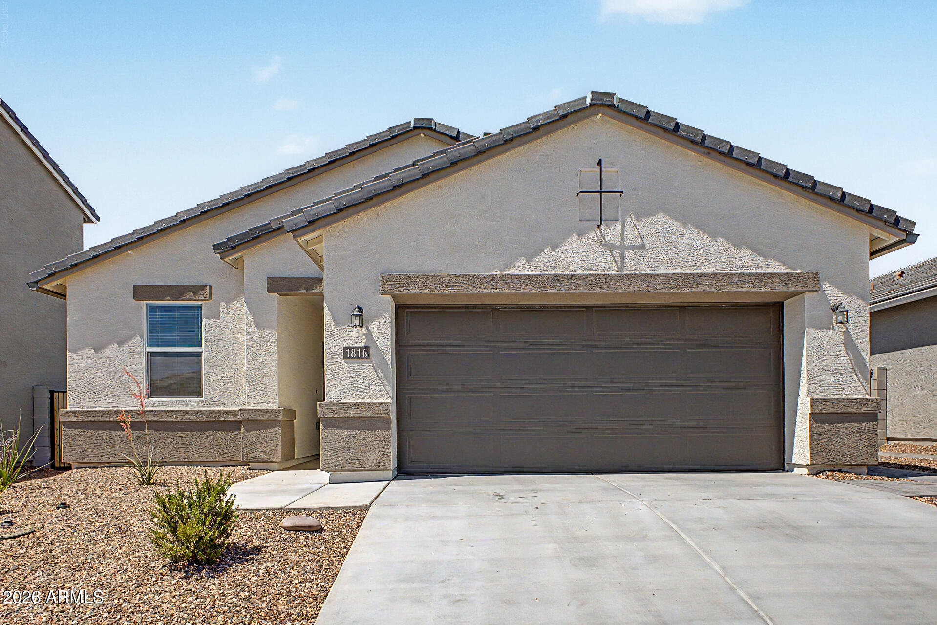 Better than new! All the advantages of a Brand New House Without the wait. One year old home. Backyard is fully landscaped! Open floorplan-kitchen is open to the family room. Granite counters in kitchen along with stainless Steel Appliances. Large kitchen Island! Reverse Osmosis! Refigerator, washer & dryer included-they are only one year old. Very Large walk-in pantry. Nice tile throughout-new carpet in the bedrooms. Large master w/dual sinks in master bath and a huge walk-in closet. Roof & air-conditioner just about one year old! No worries there! Water softener in garage.  You'll love Radiance's resort-style amenities, including community pool, fitness center, parks, walking trails, clubhouse, and tennis courts. Close to freeways, shopping, dining, and medical facilities!