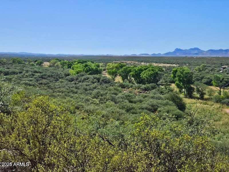 Rare riverfront property with the Babocomari River running through it. 20 acres of land with large mature trees and spectacular view of the mountain ranges. Surrounded on two sides by public land this is a truly private and secluded location. Water is provided by a private well and there is a two car garage and older manufactured home that can be remodeled. Owner may carry.