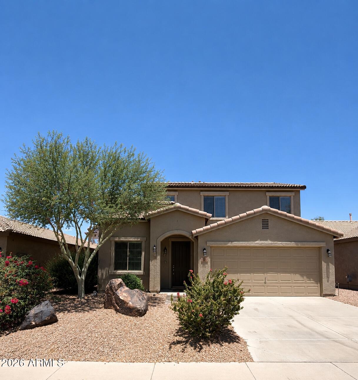 Welcome to this nearly 2,000 sq. ft. home offering the perfect blend of comfort, style, and convenience, with 3 spacious bedrooms, 2.5 bathrooms, and a highly desirable open-concept floorplan.  Located in one of Maricopa's most convenient neighborhoods, you'll enjoy quick access to SR-347, making commuting and trips in and out of the city easier than ever.  This home truly stands out with an impressive list of recent upgrades, providing peace of mind and exceptional value for the next owner. Major improvements include a new roof underlayment, new HVAC system, new water heater, new carpet throughout, and fresh interior paint. With its spacious layout, outstanding location, and exceptional condition, this home offers a rare opportunity to own a turnkey property at an incredible price!