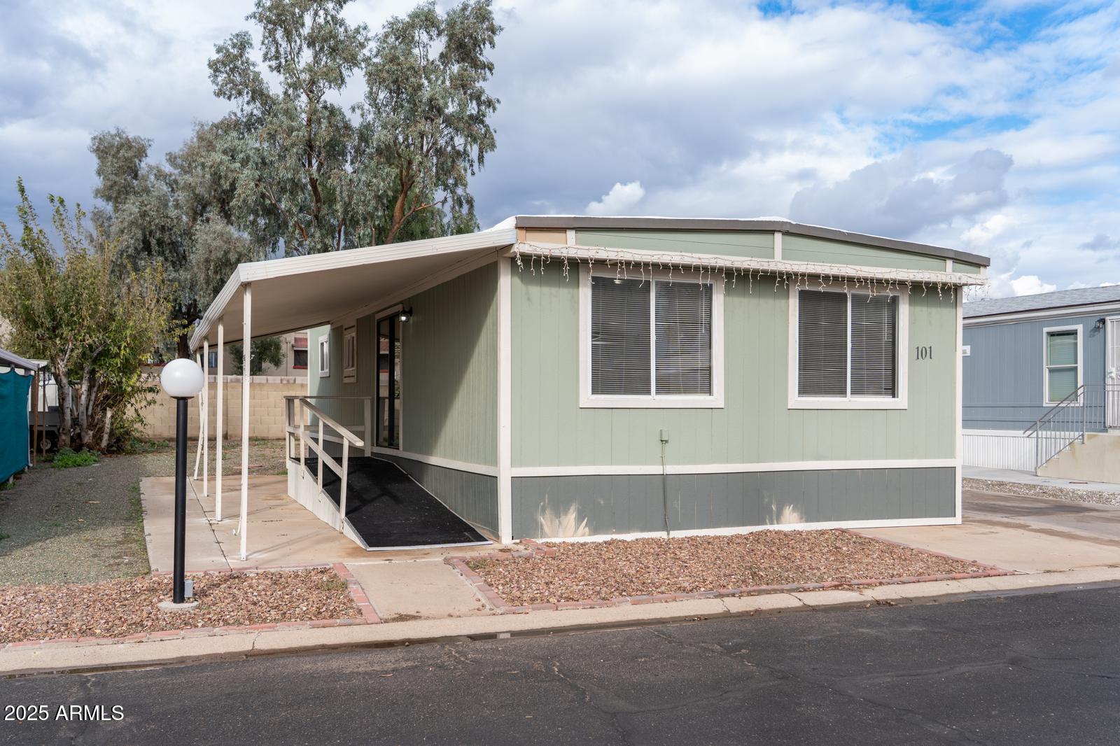 Charming 2-Bedroom, 1- Bathroom home in the heart of Glendale Arizona! Features include a freshly painted interior, refreshed bathroom with modern fixtures,  and a Walk in shower. Home concurs a clean and contemporize feel with exterior shed and covered access ramp. Located in a vibrant city known for its community spirit and premier entertainment. about 10 mins away from your home is the West Gate Entertainment District and State Farm Stadium. Close to schools, parks shopping, dining, and major freeways. A cozy home with with unbeatable convenience. Don't Miss out on this home***