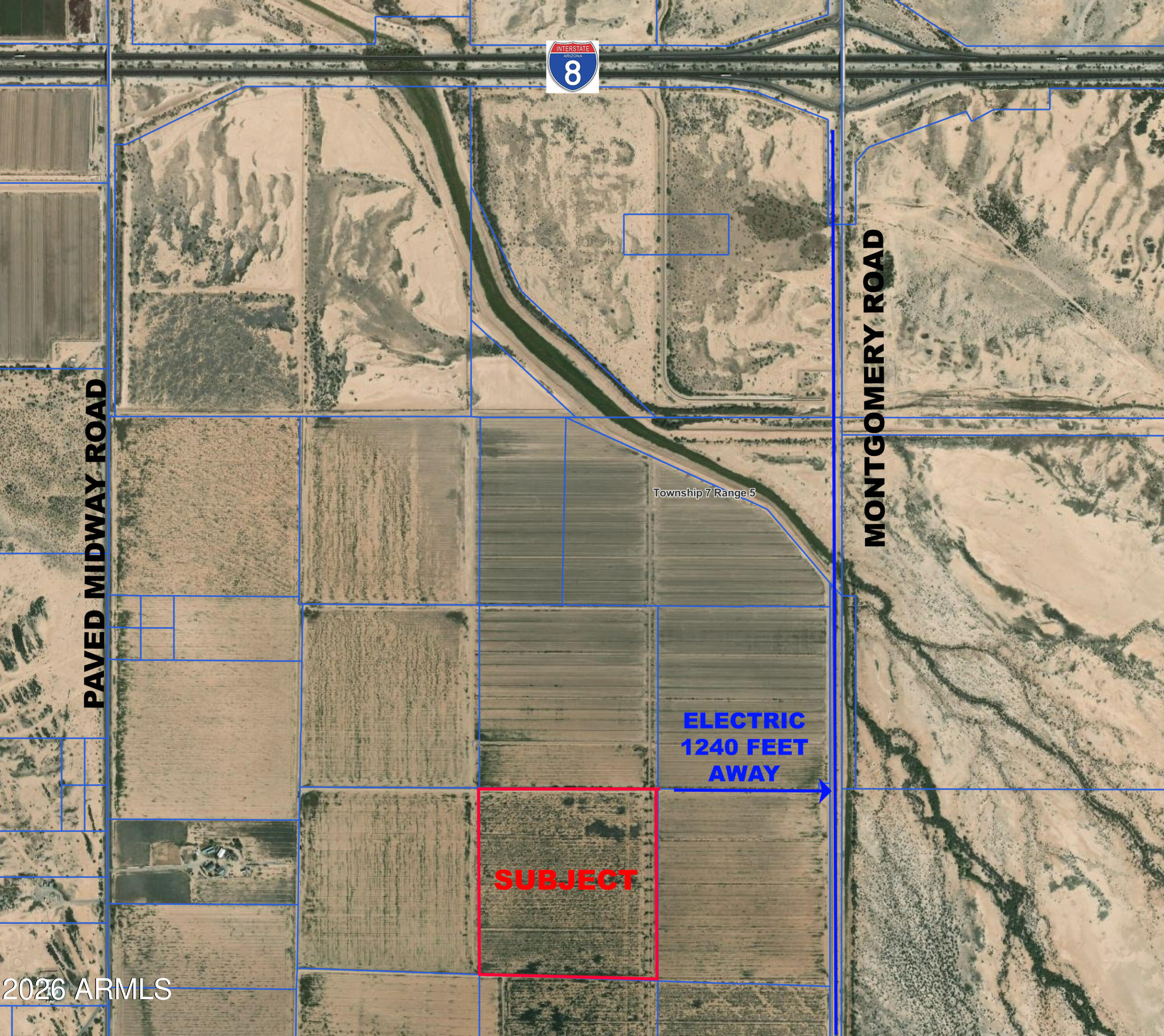 WHILE CASA GRANDE IS EXPLODING WITH DEVELOPMENT, HERE SITS AN AMAZING OPPORTUNITY TO INVEST IN THIS 39.5 ACRES (APPROX) JUST 1 MILE SOUTH OF INTERSTATE 8 WITH A FULL DIAMOND INTERCHANGE ON MONTGOMERY ROAD. PROPERTY INCLUDES A 1/16TH INTEREST IN A MASSIVE IRRIGATION WELL. ELECTRICITY IS CLOSE(APPRX. 1240'). GENERAL RURAL ZONING THAT ALLOWS PROPERTY TO BE SPLIT. ATTESA ULTIMATE MOTORSPORTS COMMUNITY IS UNDERWAY JUST 1 MILE EAST. VISIT ATTESA MOTORSPORT'S WEBSITE TO LEARN MORE. LUCID MOTORS IS APPROX 5 MILES TO THE NORTH EAST ON THORNTON ROAD. PROPERTY PHOTOS COMING SOON.  *** LISTING AGENT HAS A 25% INTEREST IN THE PROPERTY***