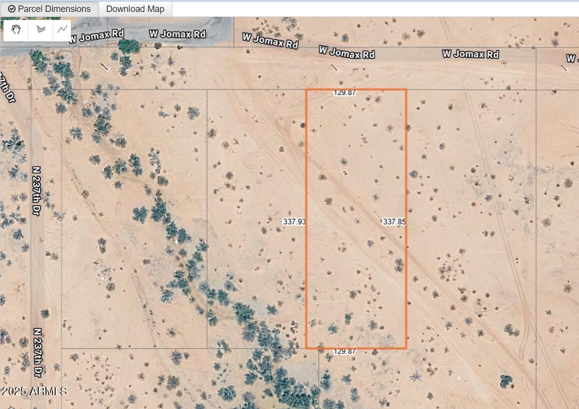 3rd lot from the corner of W Jomax Rd & N 237th Ave in West Surprise w/power at the pole! 1 acre parcel w/frontage on W Jomax Rd. Additional 4 parcels are available - 2 at 1 acre each, 1 at 1.47 acres & 1 flag lot w/ 4.23 acres w/frontage on two streets.  Great opportunity for building your horse property or for anyone seeking to create their own oasis or multi-use compound. Close enough to the city yet totally rural. This land is outside the Luke AFB building restrictions. Each lot has a buildable portion for a residence & casita or outbuildings above the flood flow zone. Additional parcels are 503-83-892, 503-83-893, 503-83-895 & 503-83-896. See the docs tab for recorded plat plan, Surprise zoning & custom home plan. Bundle parcels into one deal for up to 9 acres. Make your dream now!