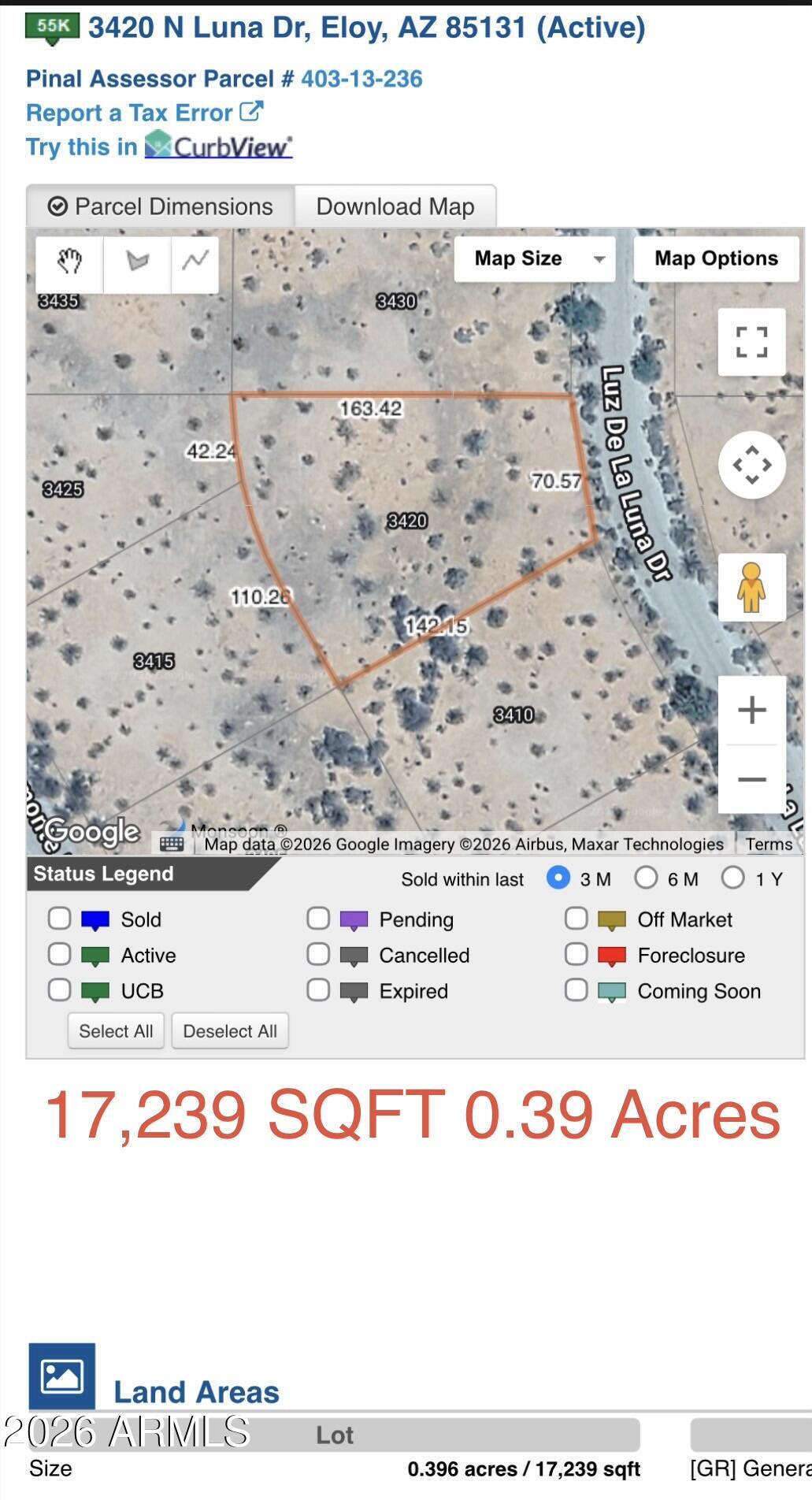 TOLTEC/ARIZONA VALLEY UNIT FIVE - Land