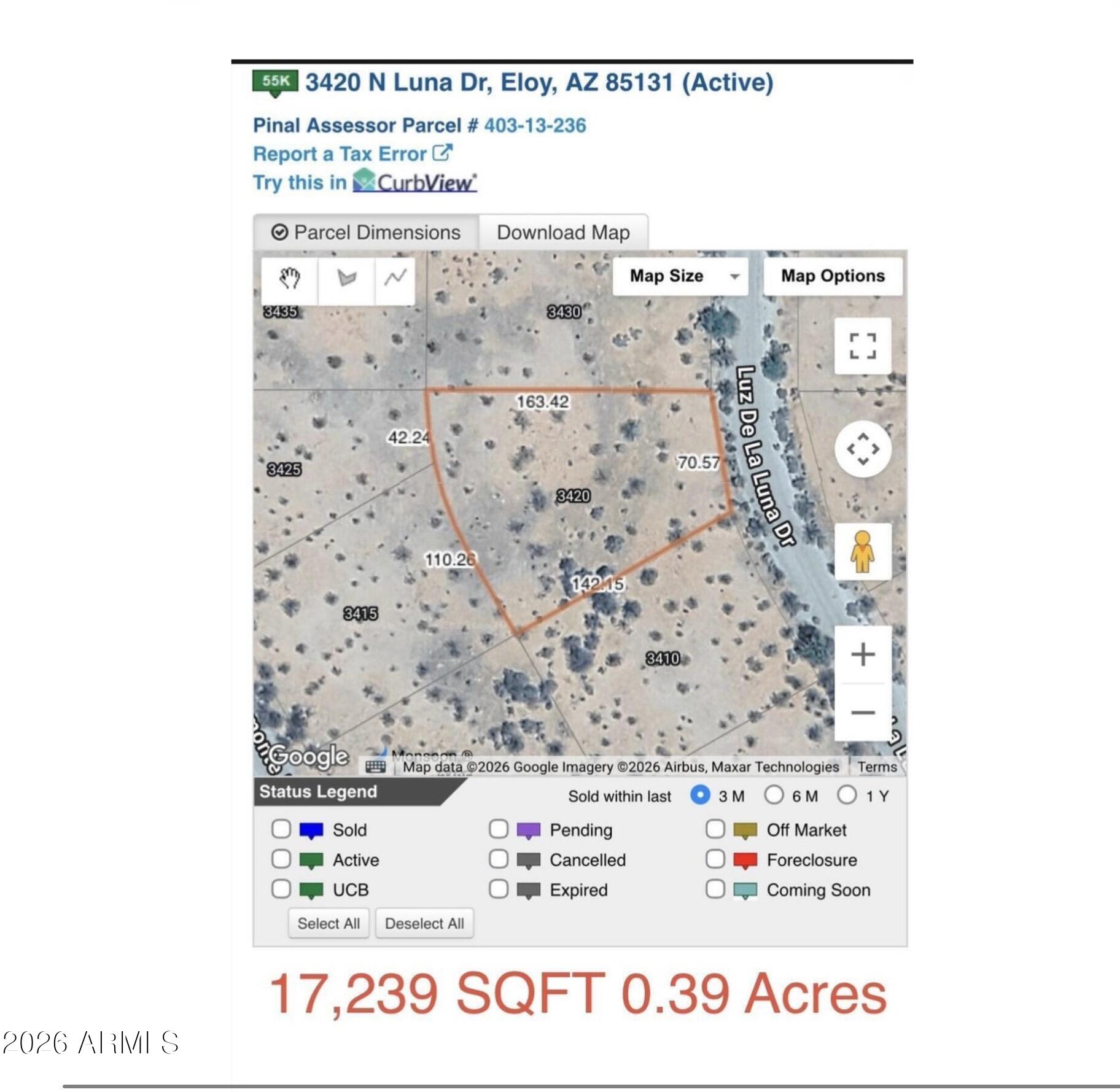 TOLTEC/ARIZONA VALLEY UNIT FIVE - Land