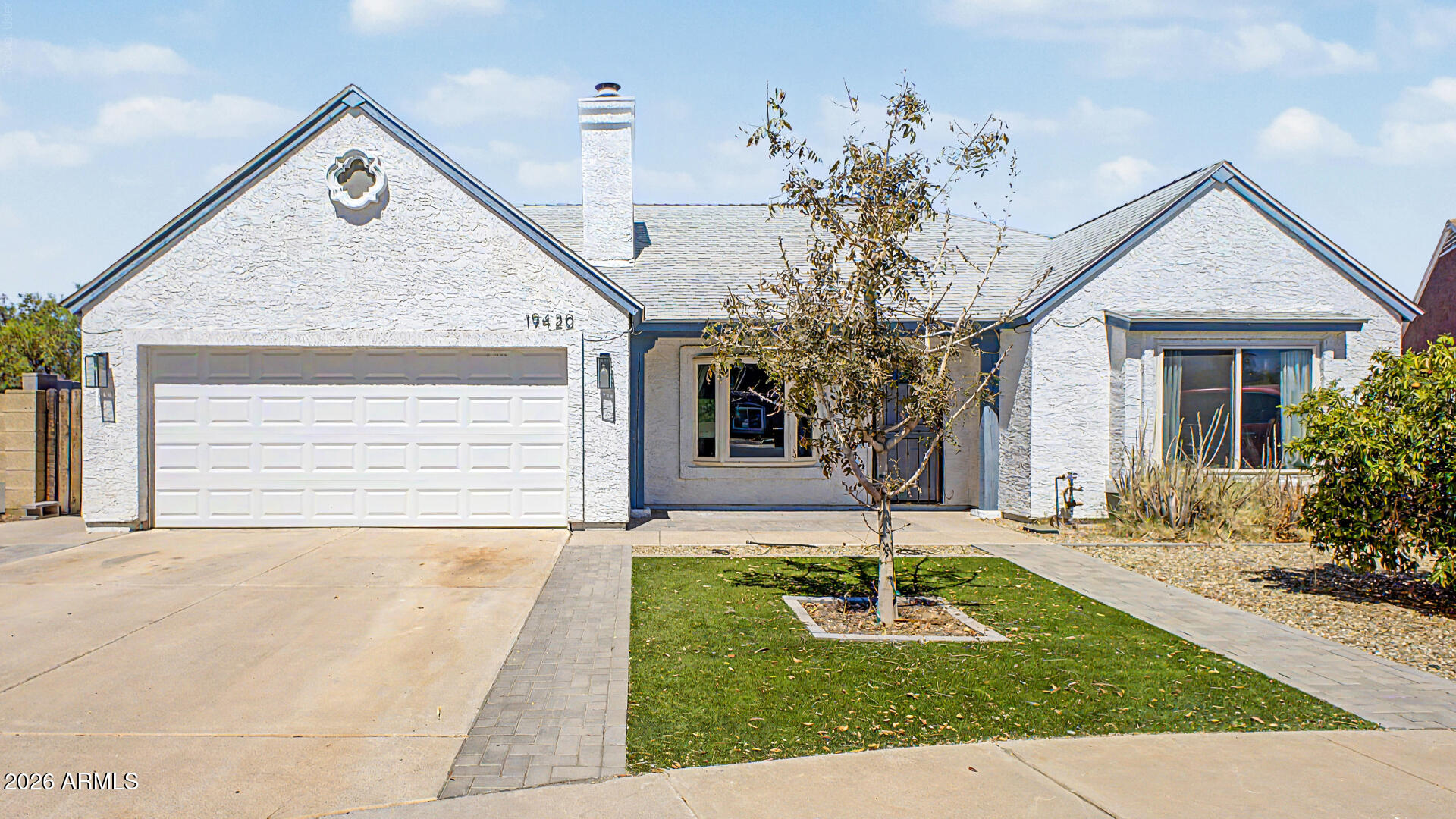 Fantastic opportunity to own this beautiful home on a cul-de-sac! Featuring a 2-car garage, artificial turf, and an inviting front patio, this home offers vaulted ceilings, a cozy fireplace, and a bright living area. The kitchen boasts granite countertops, stainless steel appliances, ample cabinetry, recessed lighting, and a breakfast bar overlooking the family room. The spacious primary suite includes a walk-in closet, dual sinks, and backyard access. Enjoy your private backyard with a covered patio, turf, and sparkling pool. Major updates include a brand-new HVAC system, ductwork, and insulation (2026), new garage door, rails, and motor, new electrical panel, water softener and reverse osmosis system, plus a dedicated EV charger for added convenience. Make this gem yours!