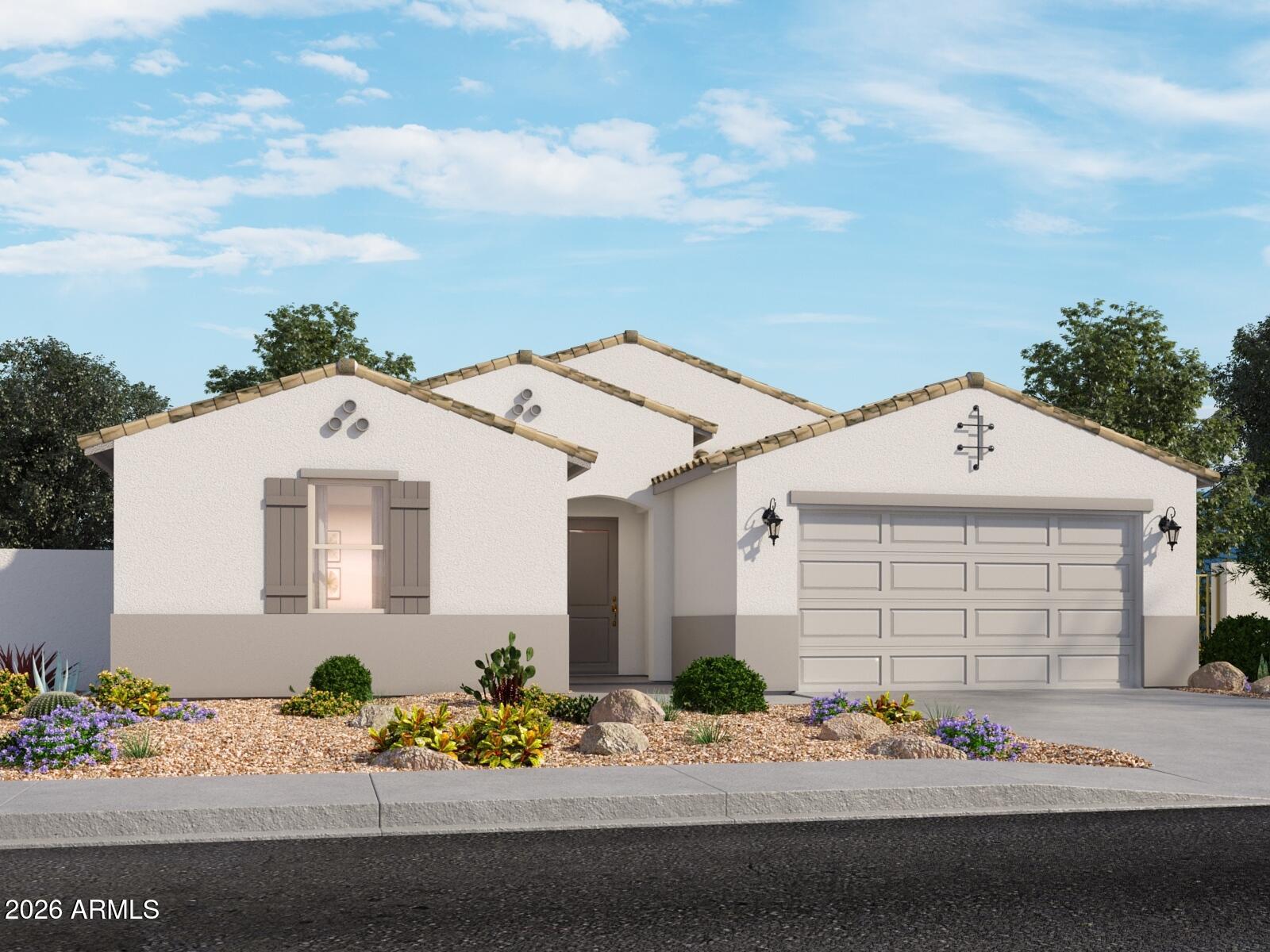 Discover the perfect blend of space, style, and convenience in this beautiful Amber floorplan. This thoughtfully designed single-story home offers 4 bedrooms, 2.5 baths, 3-car Tandem garage. Enjoy outdoor living with a large covered back patio. This home has a GOURMET KITCHEN, White-color cabinets, quartz kitchen counter, tile backsplash, wood-like tile floor, carpet in bedrooms! INCLUDED-washer, dryer, window blinds, refrigerator and MORE! EXCLUSIVE community amenities! Built with innovative, energy-efficient features designed to help you ENJOY more SAVINGS!