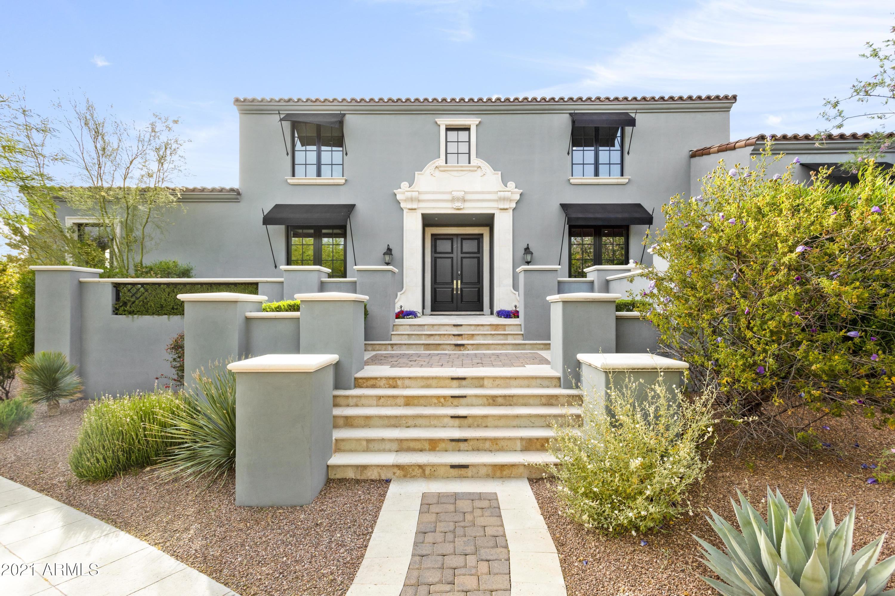 Located in The Parks at Silverleaf, this beautifully appointed custom residence is filled with elegant and modern touches. Built and updated by Sonora West Development, inside you'll find everything you need to live, work and play in style. From the large two-island chef's kitchen, the formal dining room or the great room with fireplace and glass doors, you'll experience natural light and airiness. Two incredible offices with iron and glass doors are perfect for remote work spaces or place to catch your favorite show. Stay in the main-level guest suite or head upstairs to find a spacious owners retreat, three en-suite bedrooms and laundry room. Outdoor features includes two covered living rooms, a fireplace, pool and spa with lattice style patio area and built-in BBQ.