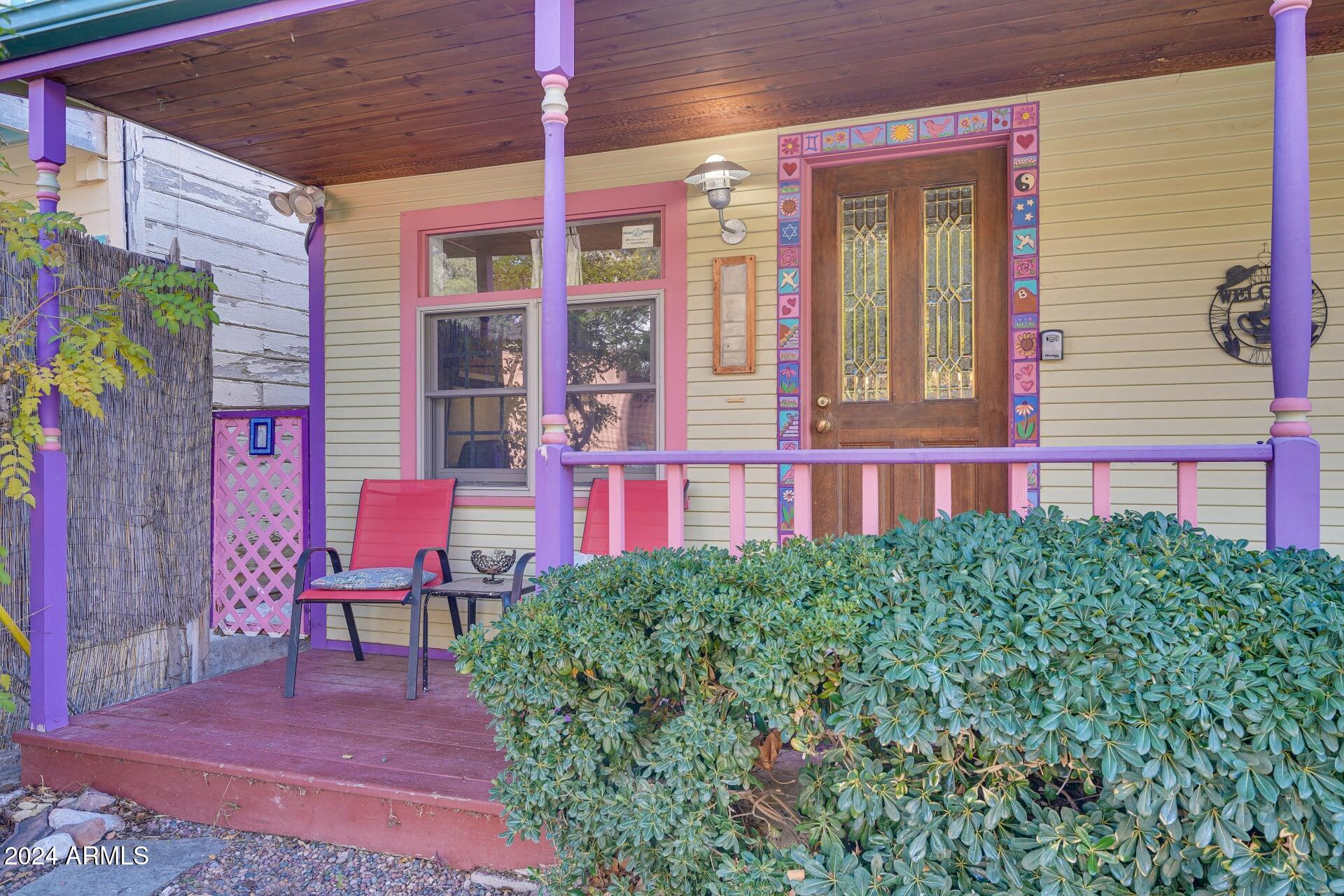 Welcome to one of the most charming properties in the heart of beautiful Old Bisbee!
This thoughtfully updated historic home features a spacious main residence AND a separate guest cottage, creating endless possibilities for guests, extended family, a private office, artist's studio, rental income, or simply additional living space.
Perfectly positioned just moments from Bisbee's beloved restaurants, galleries, shops, and live music venues, the location is truly exceptional. Leave your car parked & enjoy the unique lifestyle that makes Old Bisbee so special.A tranquil private courtyard creates a peaceful connection between the main home & the cottage, offering an inviting outdoor space for relaxing, entertaining, or enjoying Bisbee's beautiful weather.The main home features two spacious. bedrooms, one bathroom, a dedicated laundry room, and a bright, open living and kitchen area filled with natural light. The detached guest cottage offers approximately 325 square feet of additional living space, complete with its own kitchen, bathroom, and private yard.
Private off-street parking for two vehicles is a rare and highly desirable amenity in Old Bisbee. Combined with the property's outstanding condition, recent upgrades, and prime location, this home offers a unique opportunity to enjoy the very best of Bisbee living.
Tucked away just enough to provide peace and privacy, yet close to everything, this special property captures the charm, character, and convenience that make Old Bisbee such a treasured destination.
Welcome home to one of the sweetest and most versatile properties in Old Bisbee.